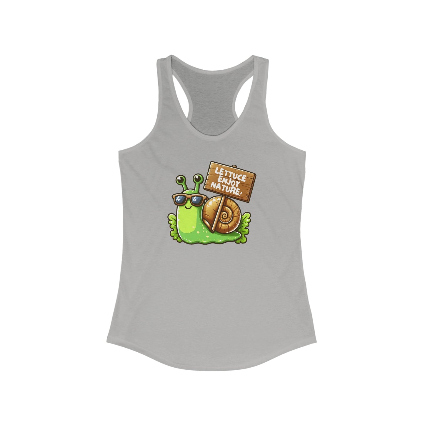 Lettuce Enjoy Nature! - Comfy Cotton Tank Top with Cute Snail