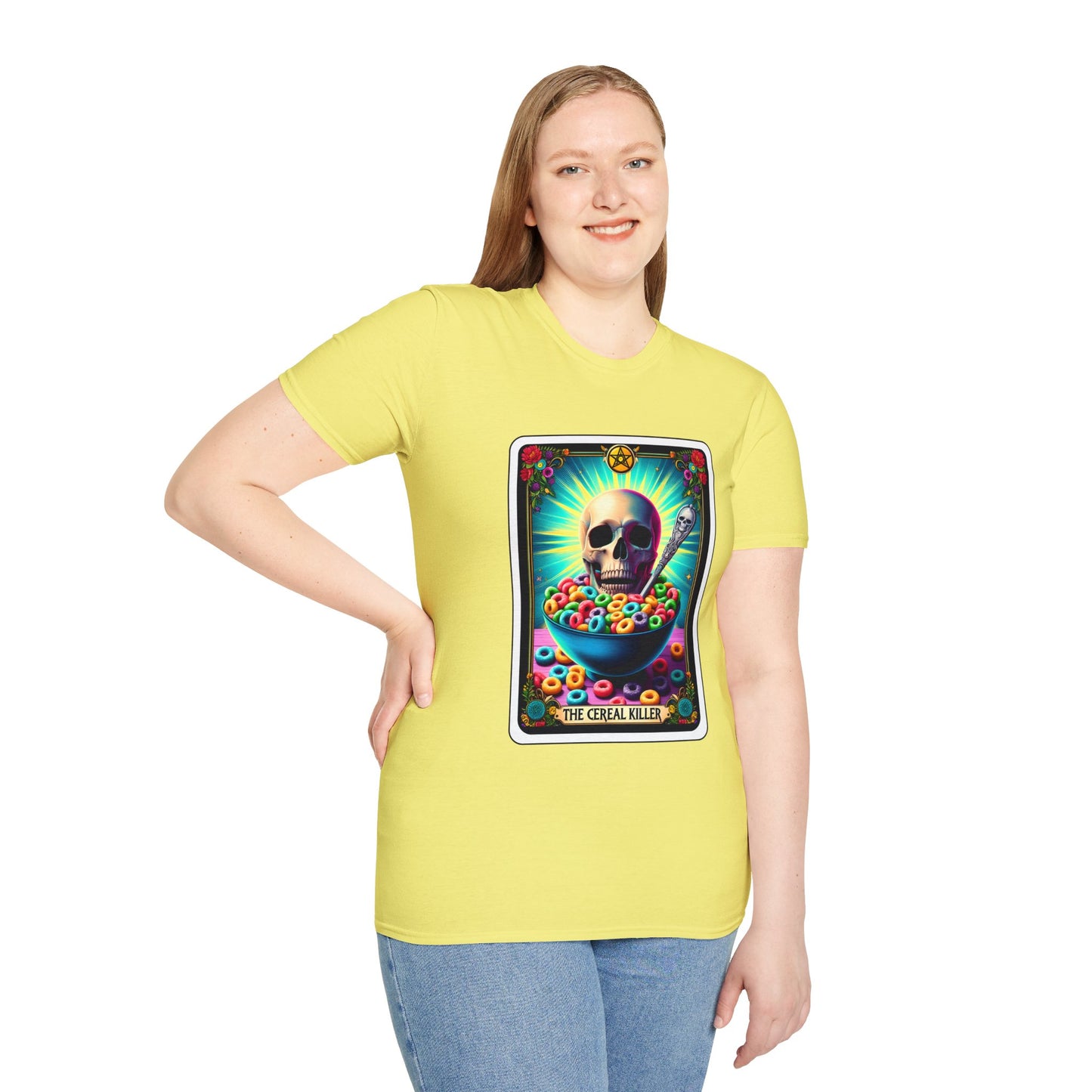 Tarot-Inspired Cereal Killer Halloween Tee - Unique Spooky Design