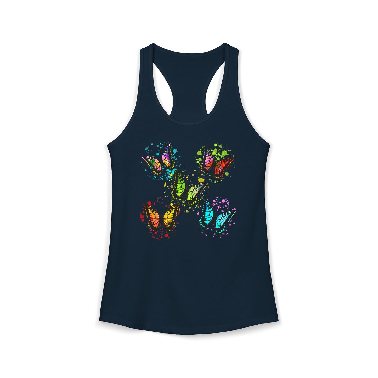 Vibrant Watercolor Butterfly Tank Top – Artistic Summer Wear