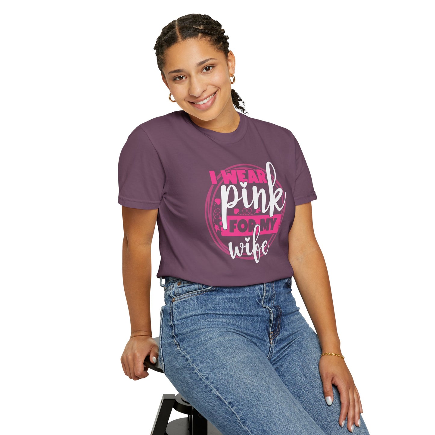 I Wear Pink For My Wife - Supportive Breast Cancer Awareness T-Shirt