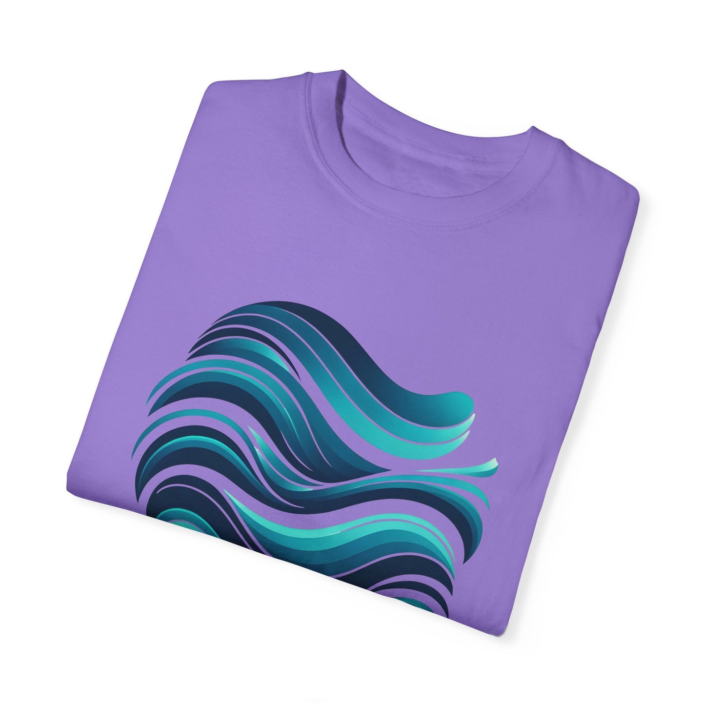 Abstract Ocean Wave T-Shirt Modern Aqua Design Artistic Sea Wave