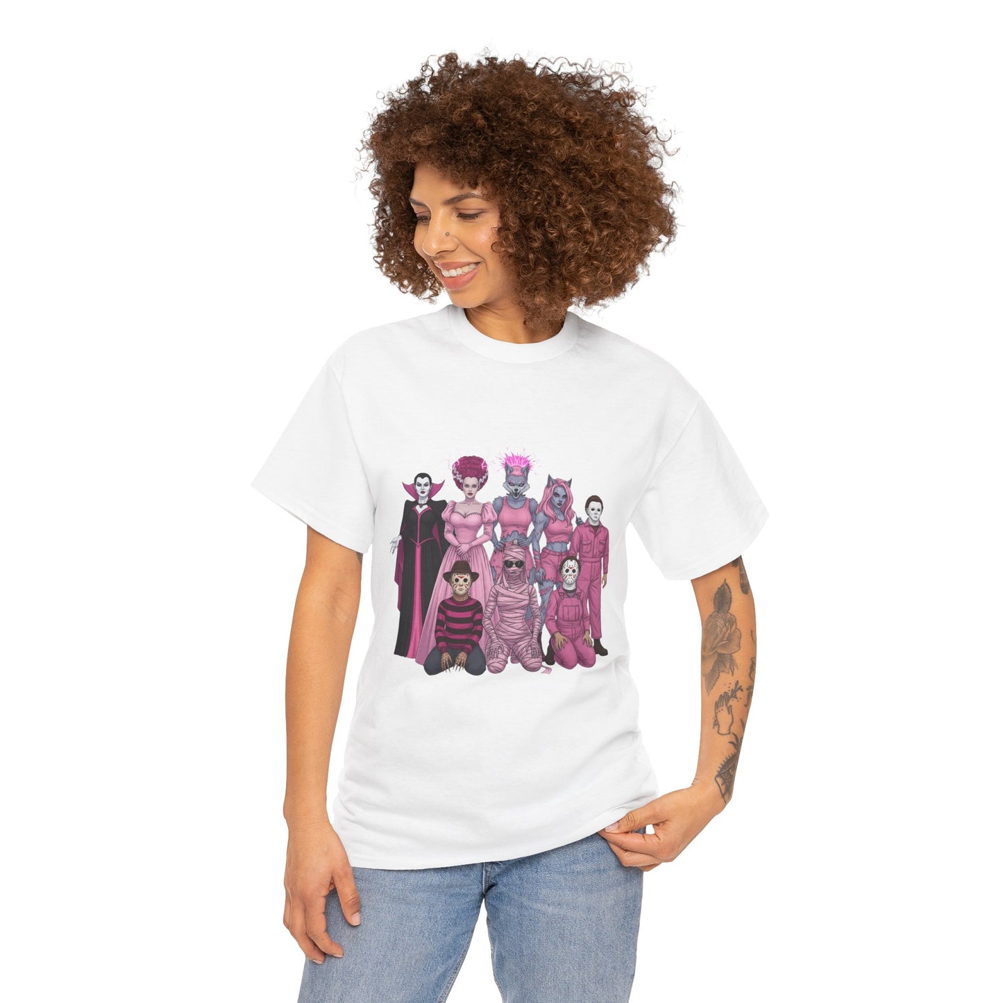 October Horror Pink Awareness Fighting for a Cause Unisex Tee - Breast Cancer Awareness Month