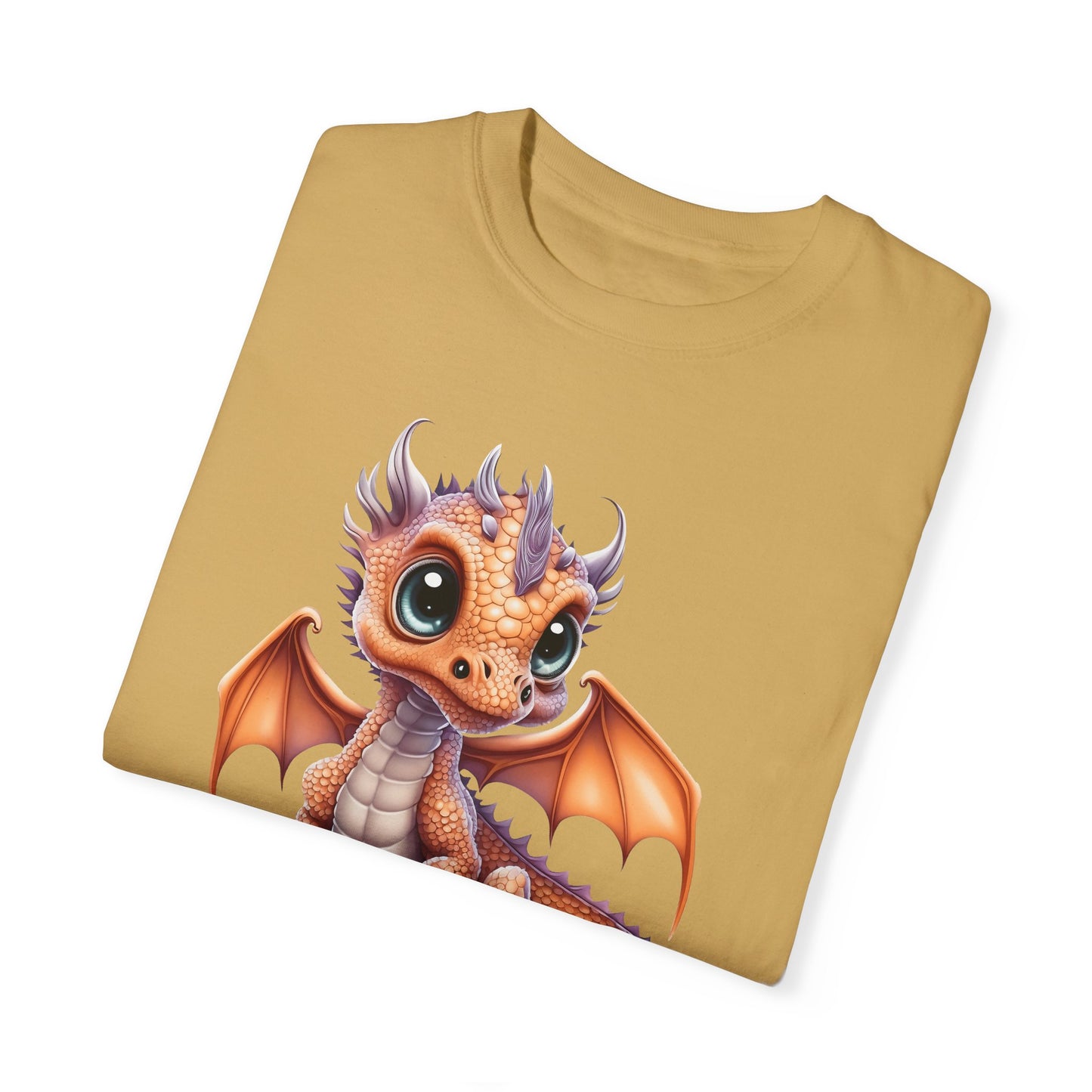 Charming Orange Dragonling T-Shirt Whimsical Fantasy Creature Tee Adorable Dragon Lover Shirt