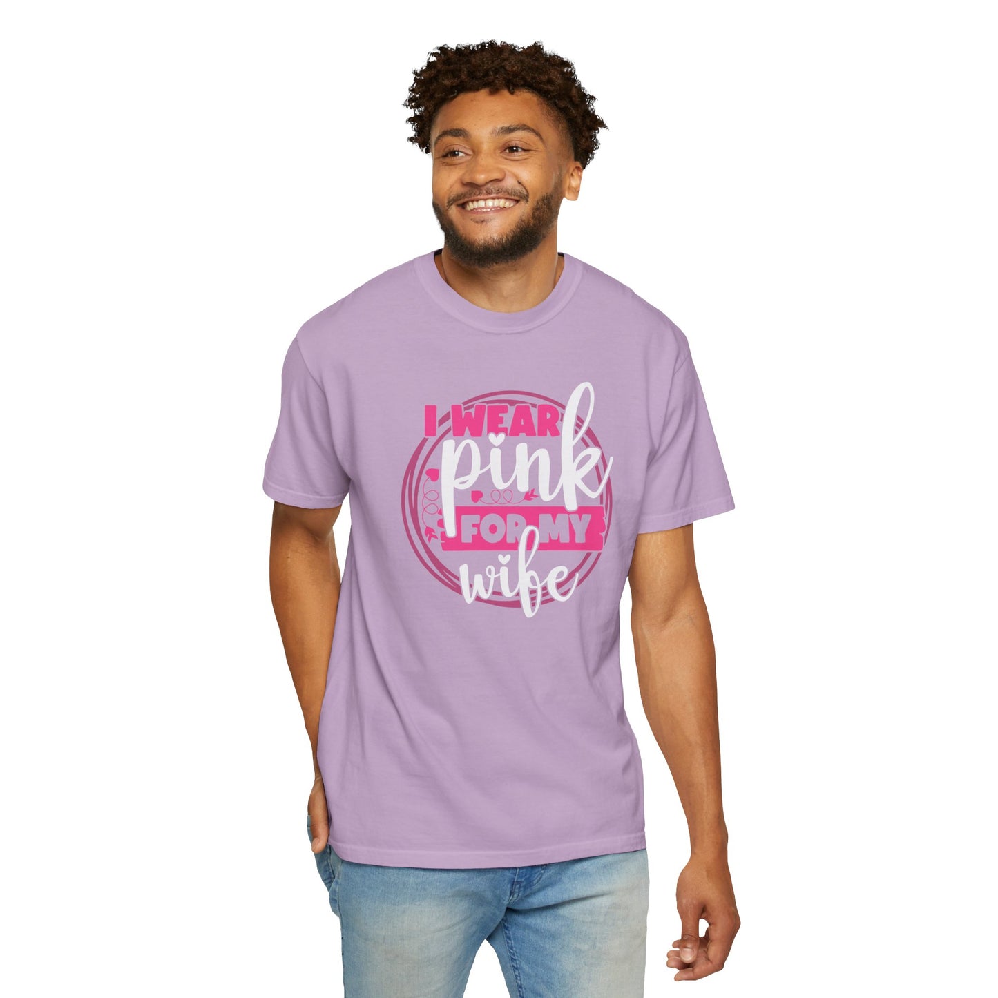 I Wear Pink For My Wife - Supportive Breast Cancer Awareness T-Shirt