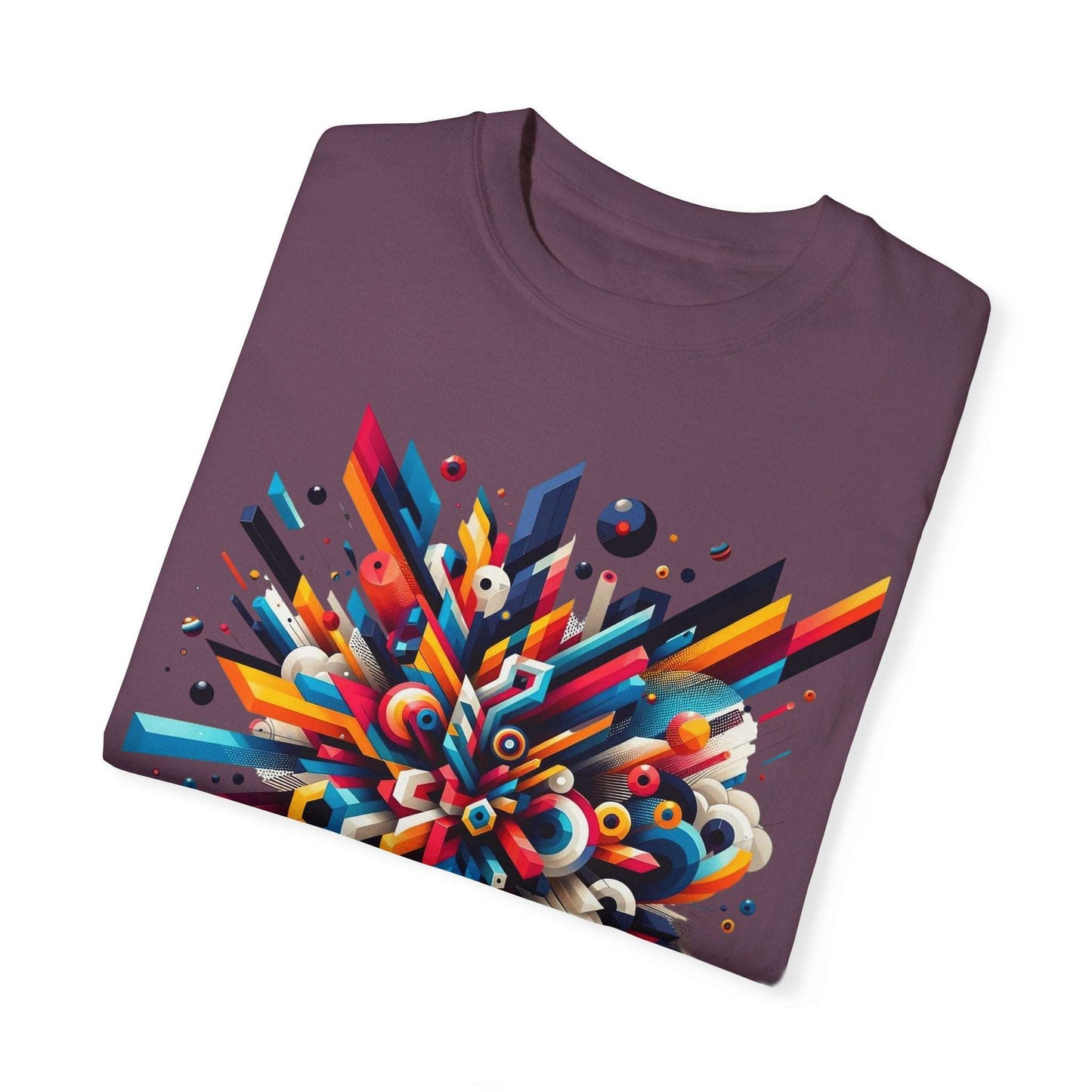 Abstract Geometric Explosion T-Shirt & Hoodie - Vibrant 3D Graphic Art Apparel-min