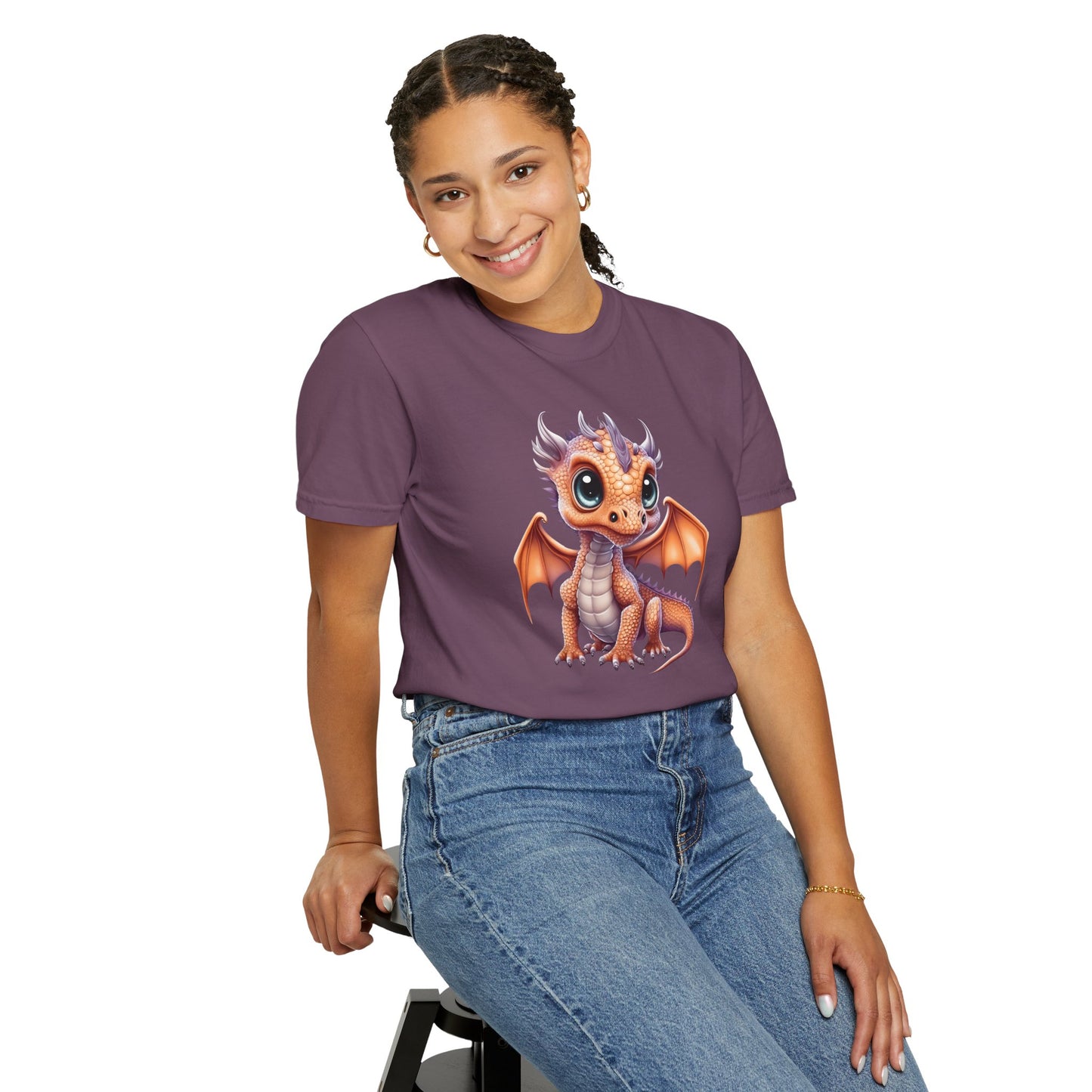 Charming Orange Dragonling T-Shirt Whimsical Fantasy Creature Tee Adorable Dragon Lover Shirt