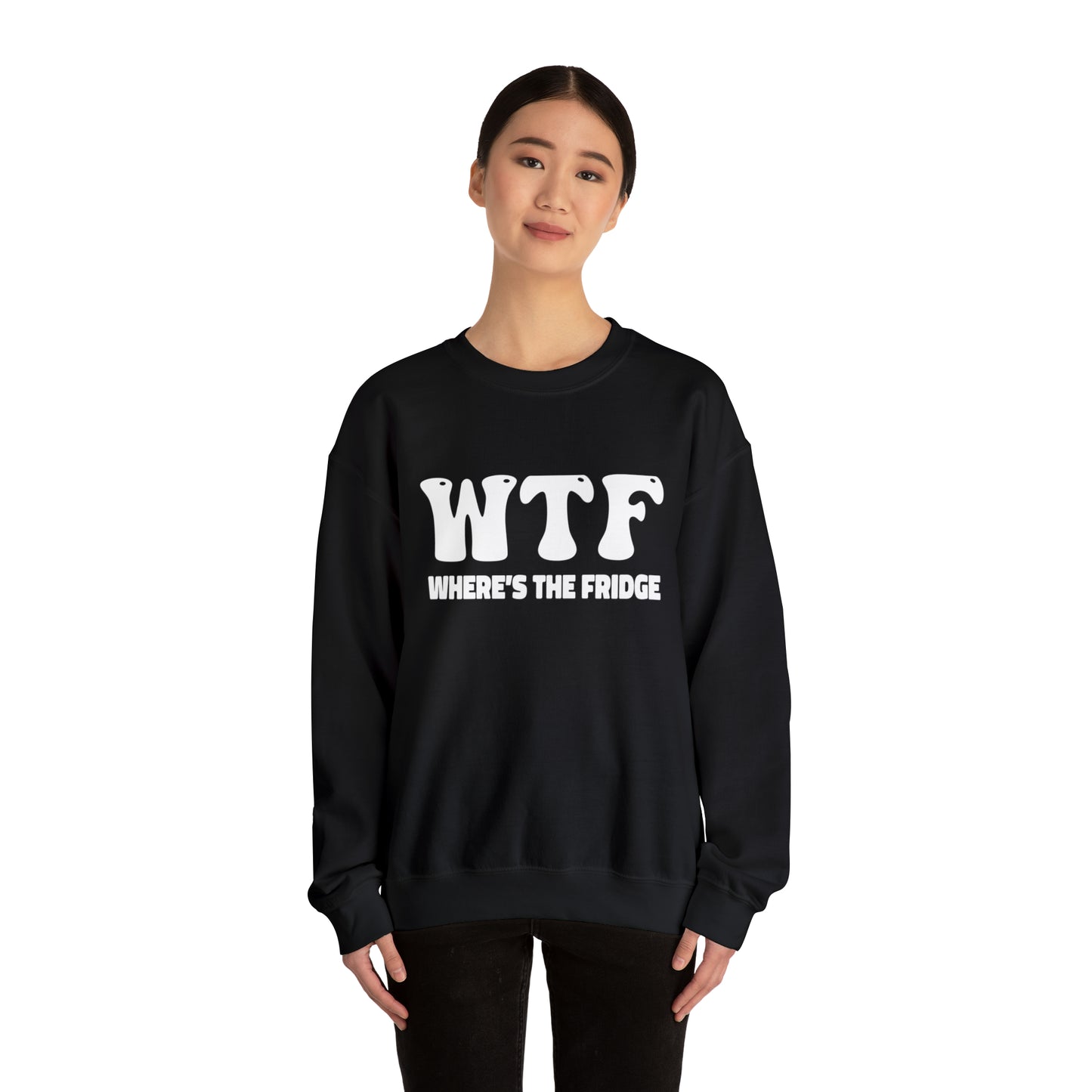 W.T.F. Where’s The Fridge, for Food Lovers,funny Christmas, Unisex Crewneck Sweatshirt, Foodie Sweatshirt, Family humor Gift,
