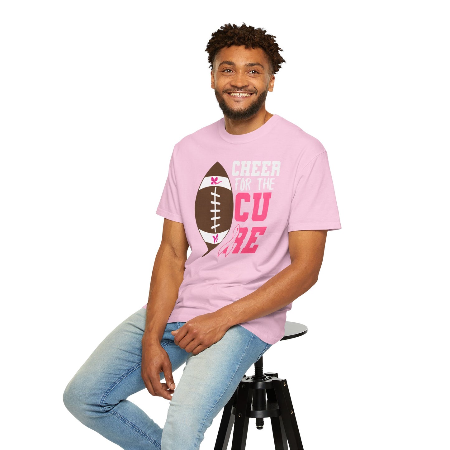 Cheer for the Cure - Breast Cancer Awareness Football T-Shirt