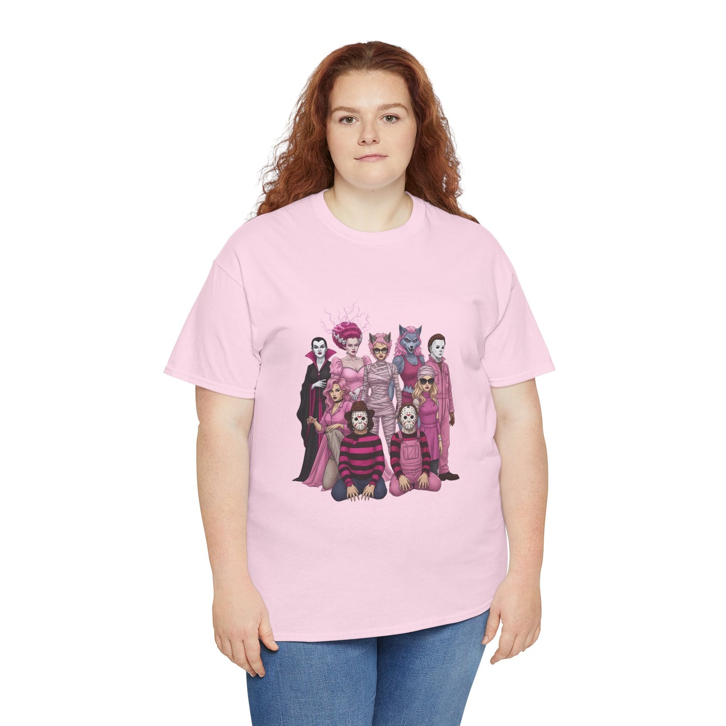 Horror Queens Fighting for a Cause Unisex Tee - Breast Cancer Awareness Month