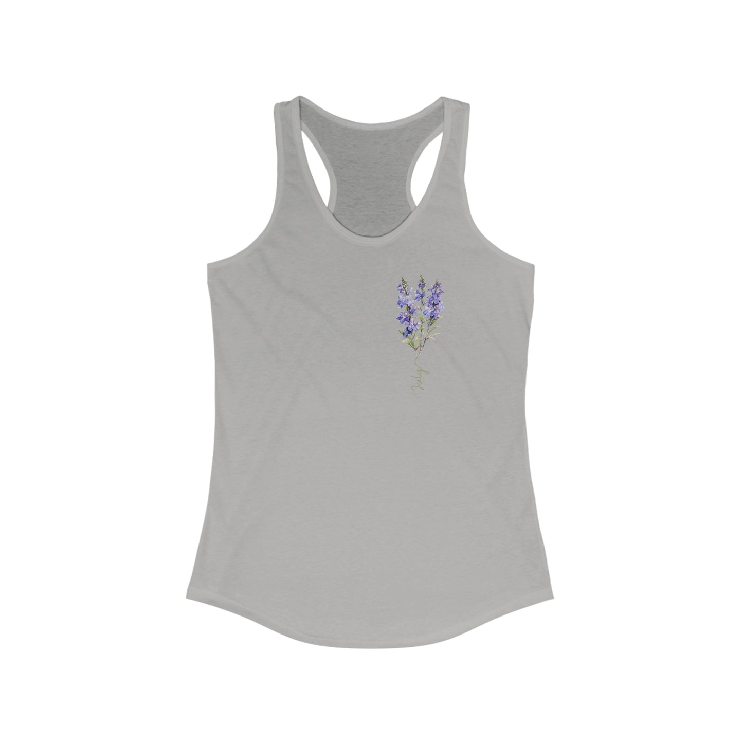 Exquisite July Birth Month Flower Women’s Tank Top - Artistic Watercolor Larkspur Design