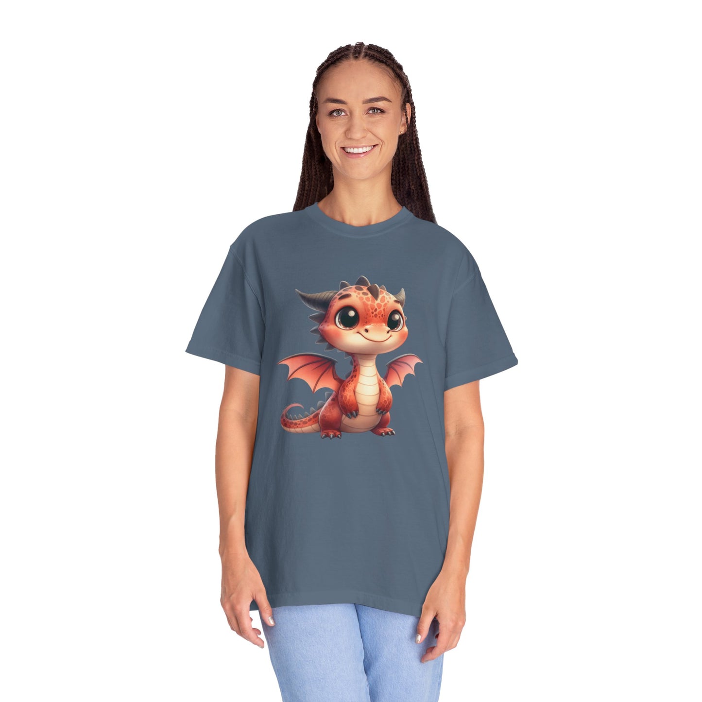 Playful Whimsy Dragon - Unique Cartoon-Style Dragon T-Shirt Design for Fun and Fantasy Lovers