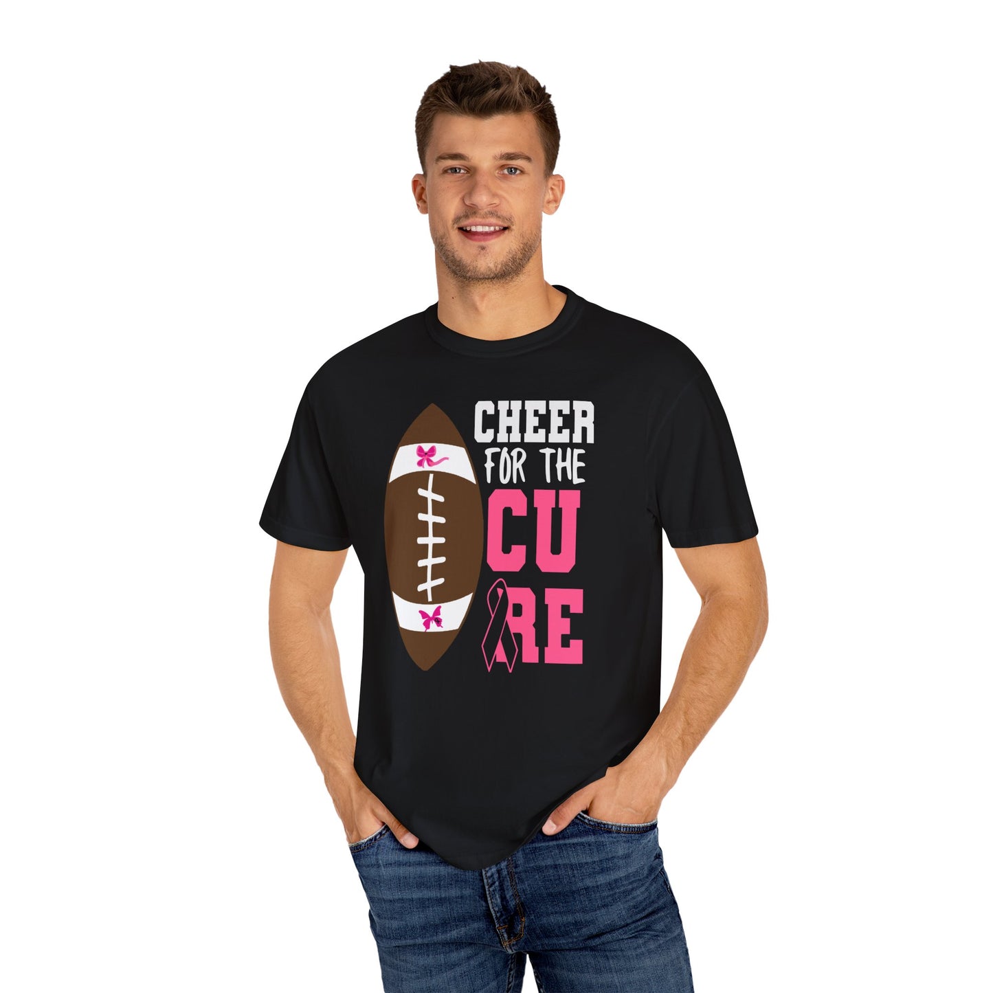 Cheer for the Cure - Breast Cancer Awareness Football T-Shirt