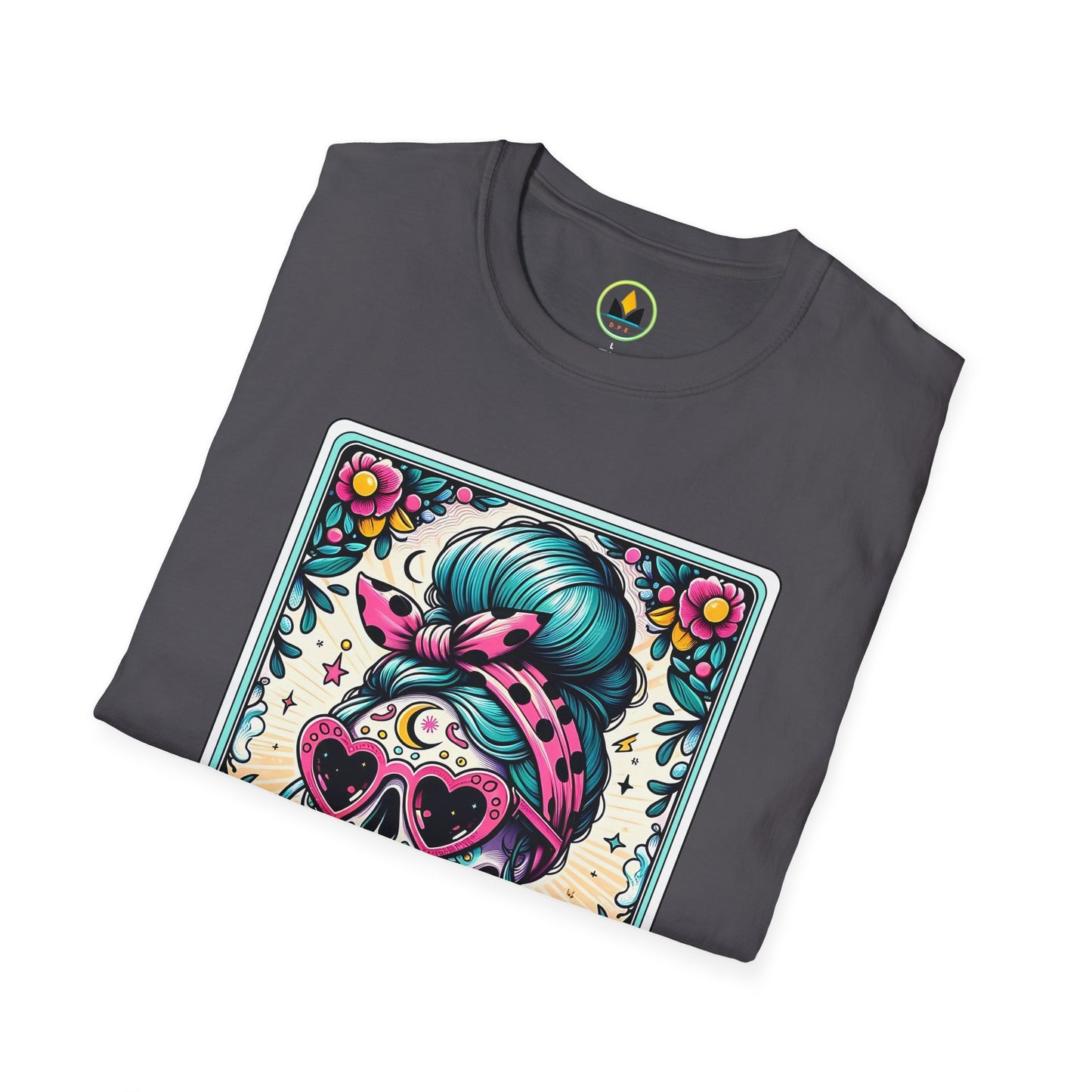 Vibrant Sugar Skull T-Shirt - Unique Spooky Halloween Apparel Inspired by Dia de los Muertos