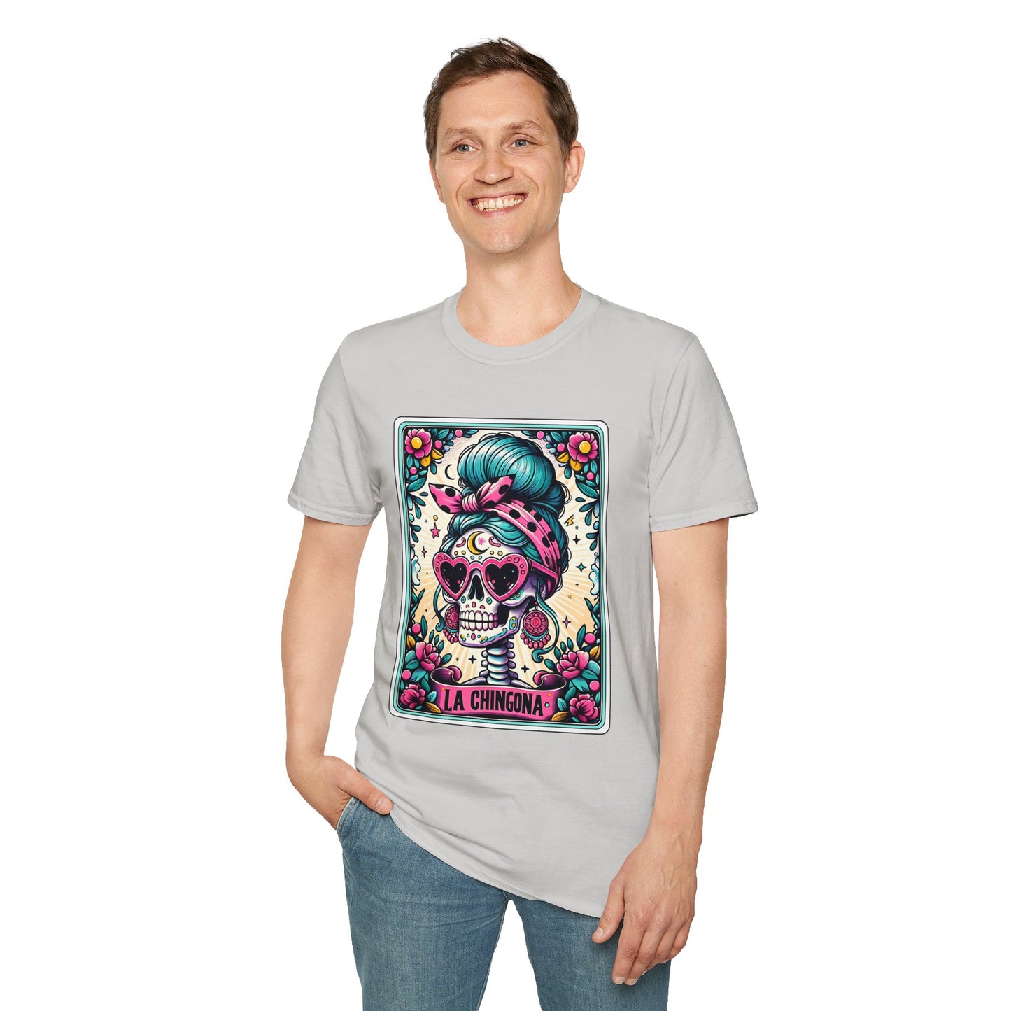 Vibrant Sugar Skull T-Shirt - Unique Spooky Halloween Apparel Inspired by Dia de los Muertos