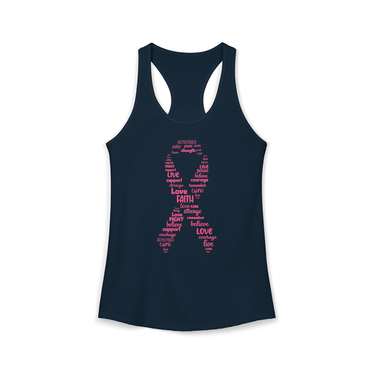 Empowerment Pink Ribbon Tank Top | Cancer Awareness Racerback | "Hope & Strength" Survivor Shirt