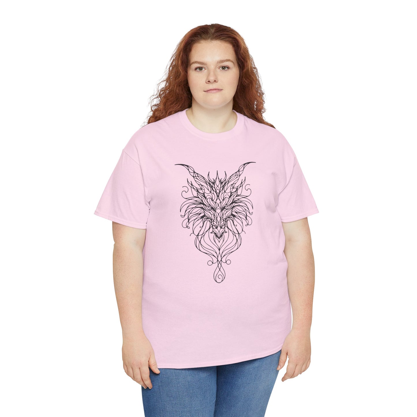 Mystical Dragon Line Art Tee – Elegant Fantasy Creature Design