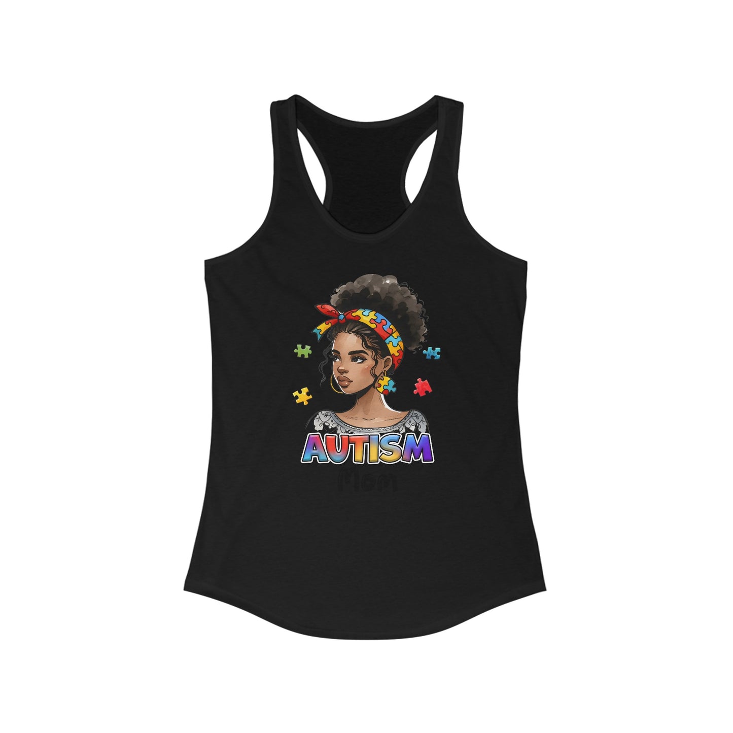 Autism Mom - Women’s Tank Top with Colorful Puzzle Autism Awareness Apparel