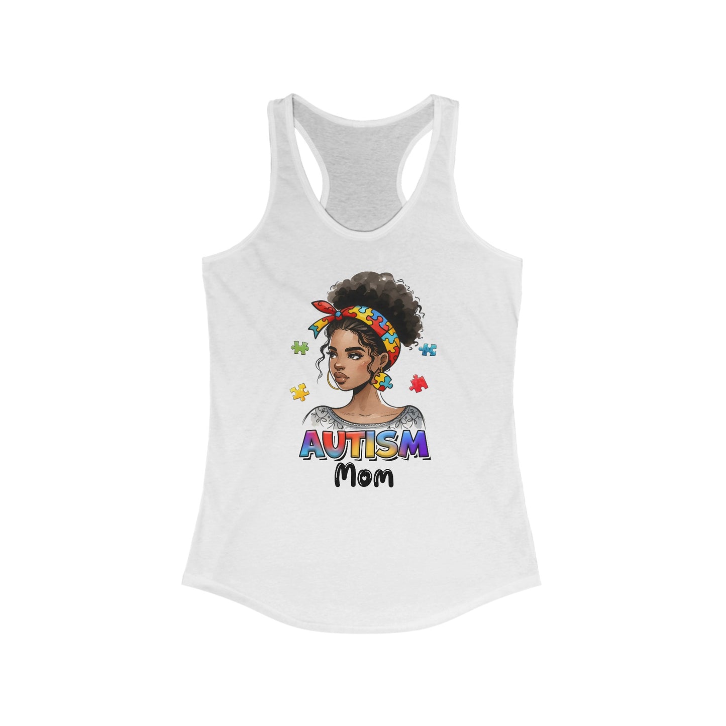 Autism Mom - Women’s Tank Top with Colorful Puzzle Autism Awareness Apparel