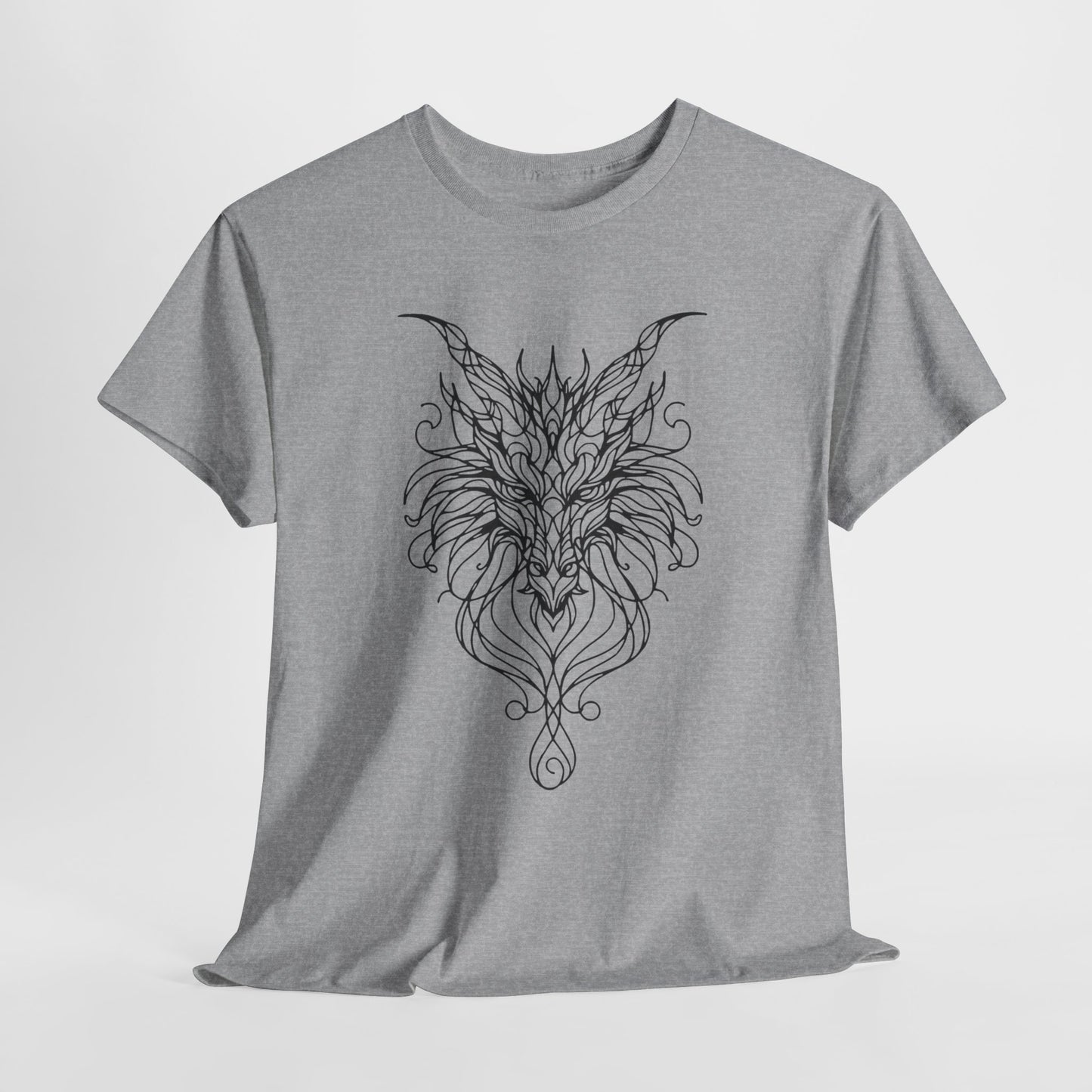 Mystical Dragon Line Art Tee – Elegant Fantasy Creature Design