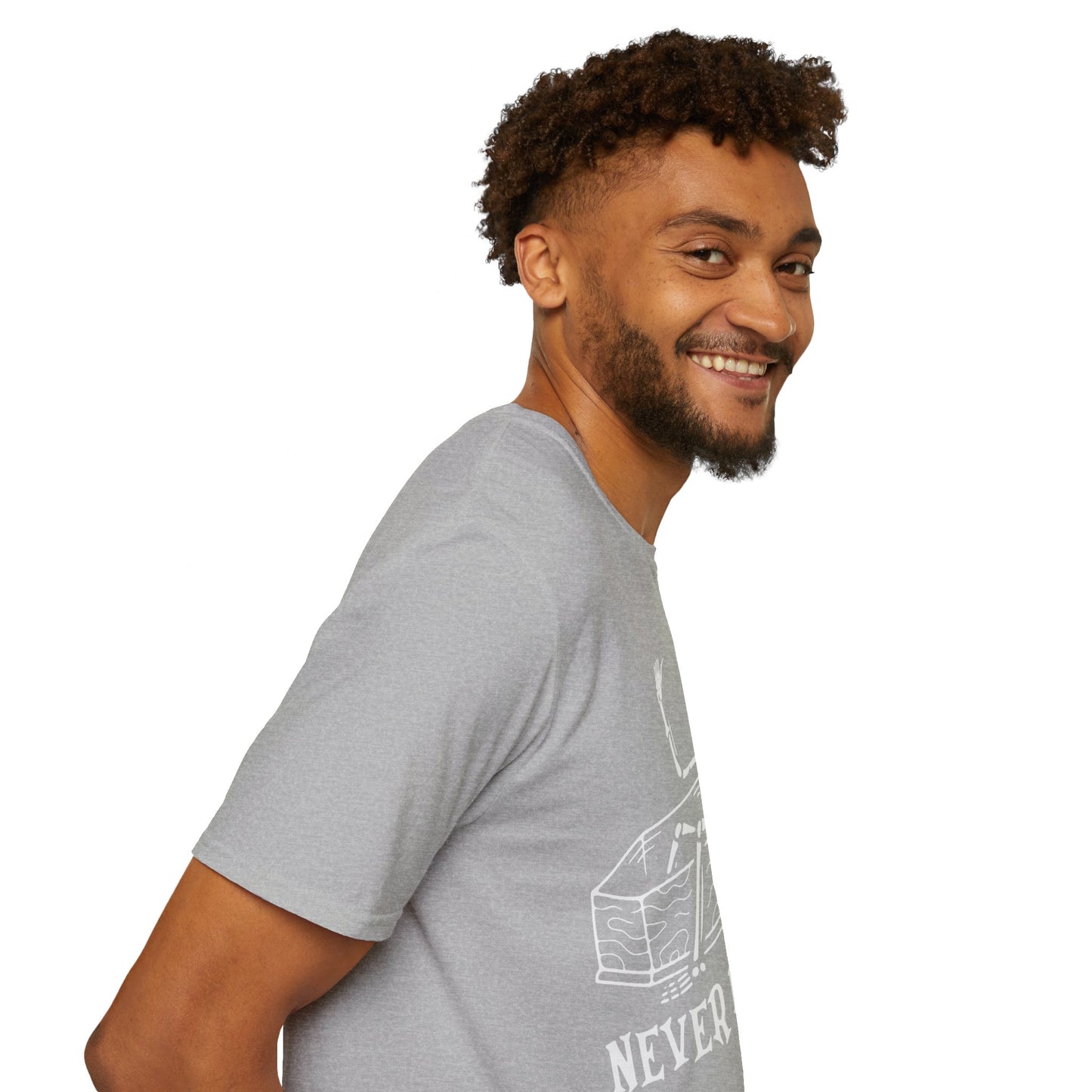 NEVER BETTER - Skeleton in Coffin Halloween Unisex Softstyle T-Shirt