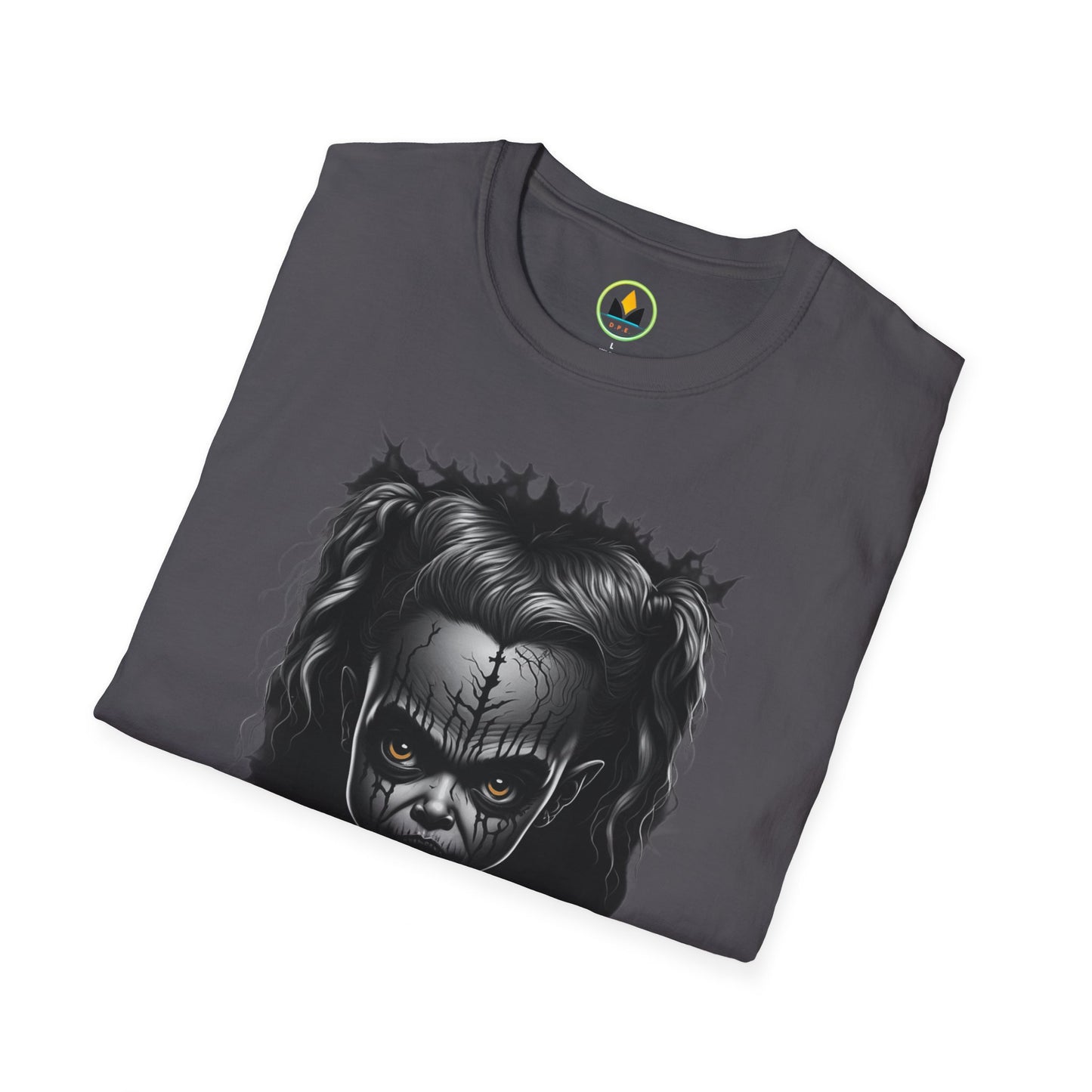 Hauntingly Adorable: Spooky Cute Little Girl Ghost Unisex Softstyle T-Shirt