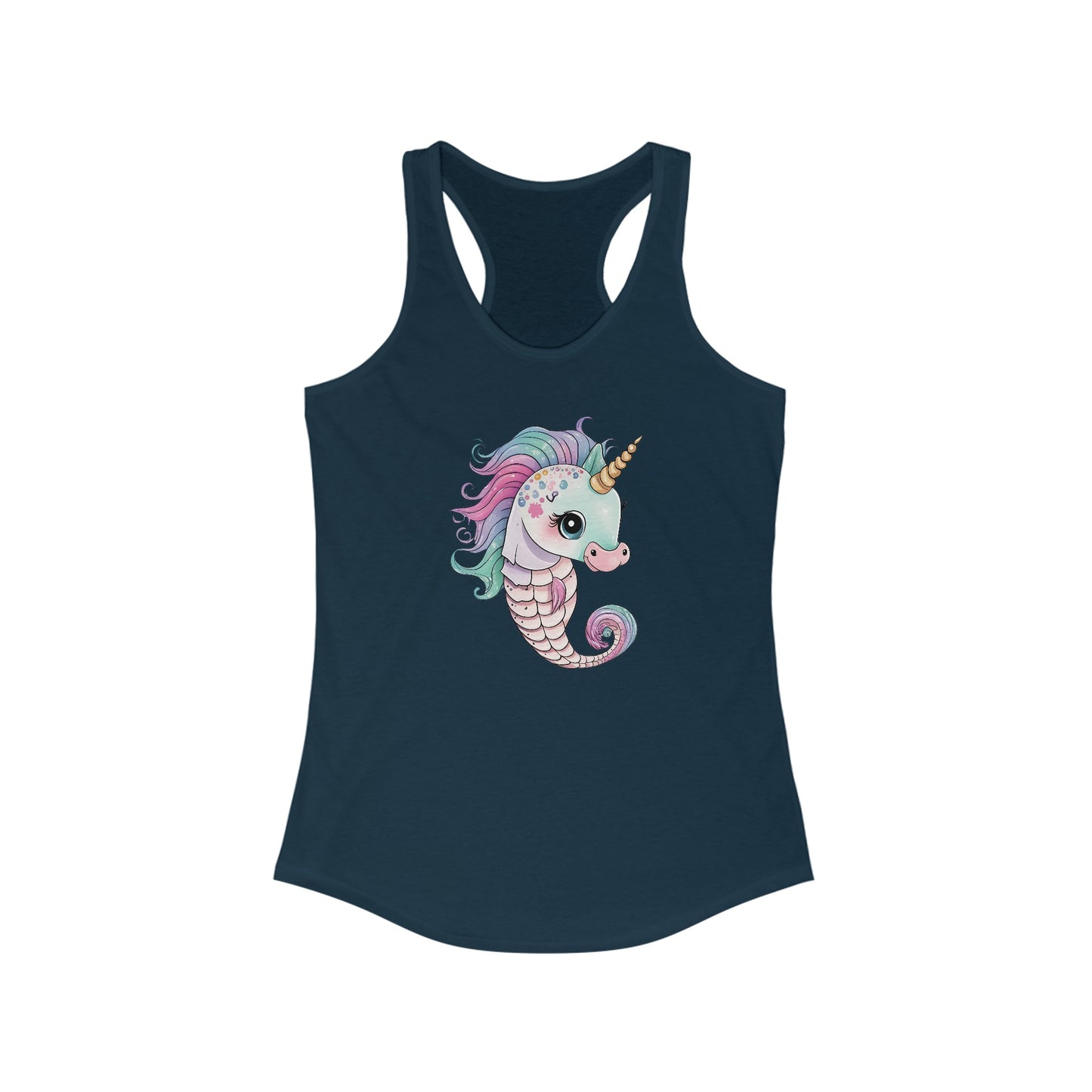 Enchanted Unicorn Seahorse Women’s Tank Top - Whimsical Fantasy Apparel