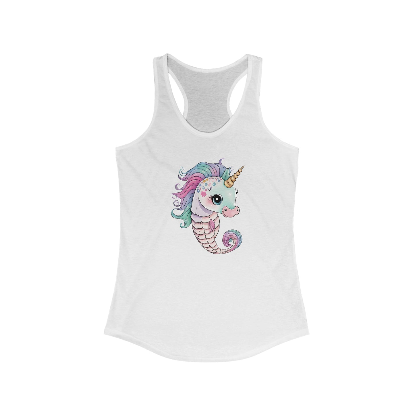 Enchanted Unicorn Seahorse Women’s Tank Top - Whimsical Fantasy Apparel