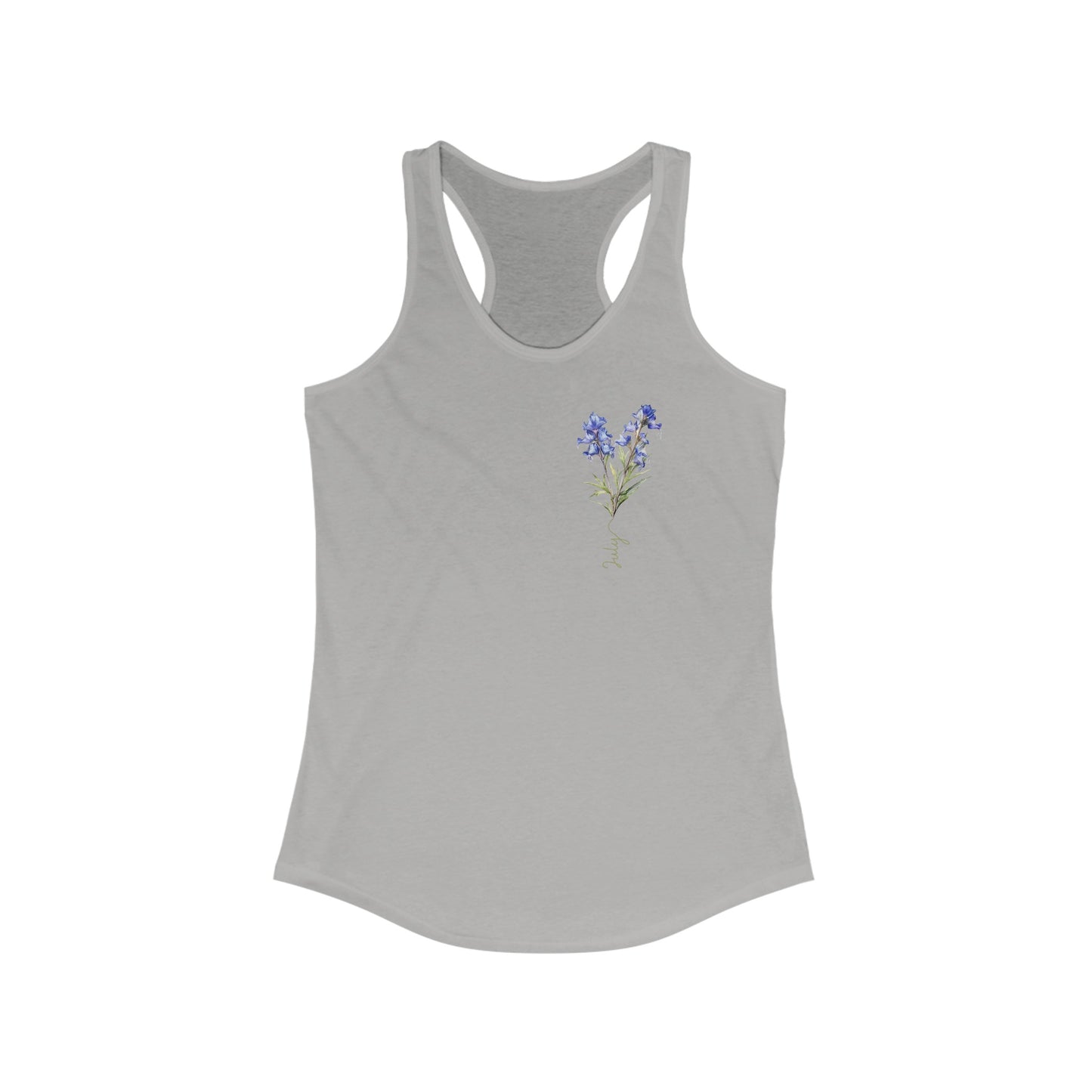 July Birth Flower Larkspur - Women’s Watercolor Tank Top