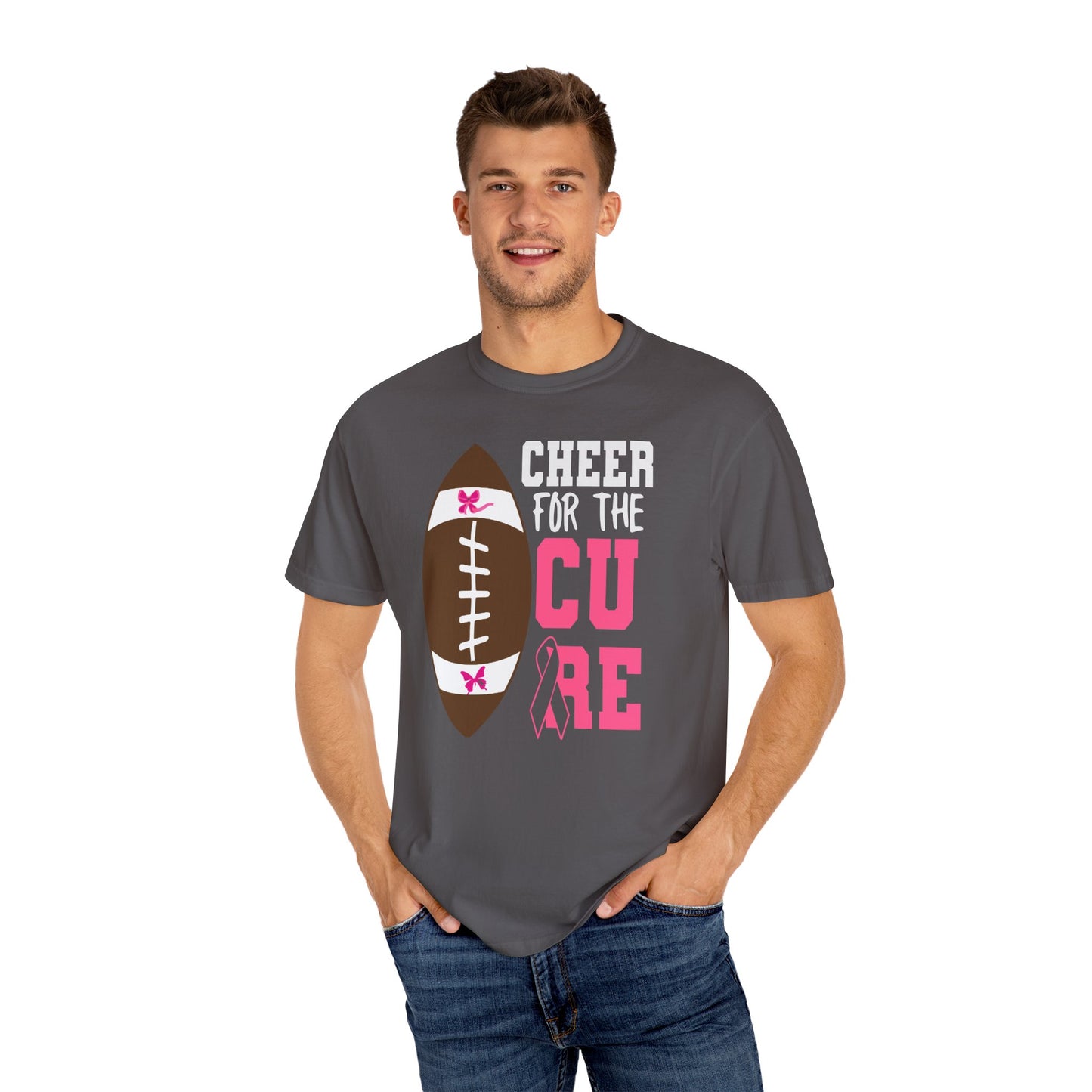 Cheer for the Cure - Breast Cancer Awareness Football T-Shirt