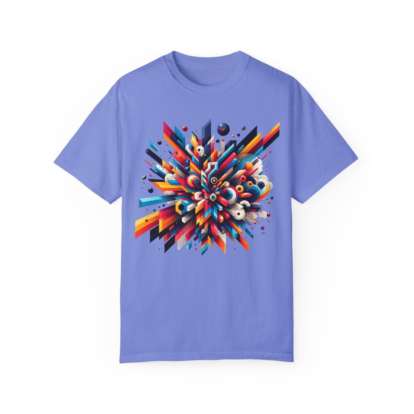 Abstract Geometric Explosion T-Shirt & Hoodie - Vibrant 3D Graphic Art Apparel-min