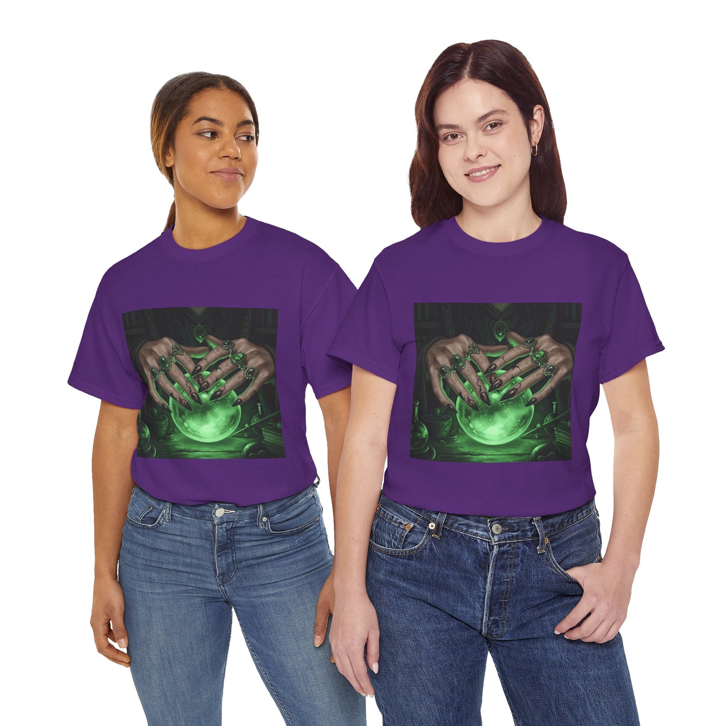 Sorceress's Grasp: Glowing Crystal Ball & Dark Witch Hands