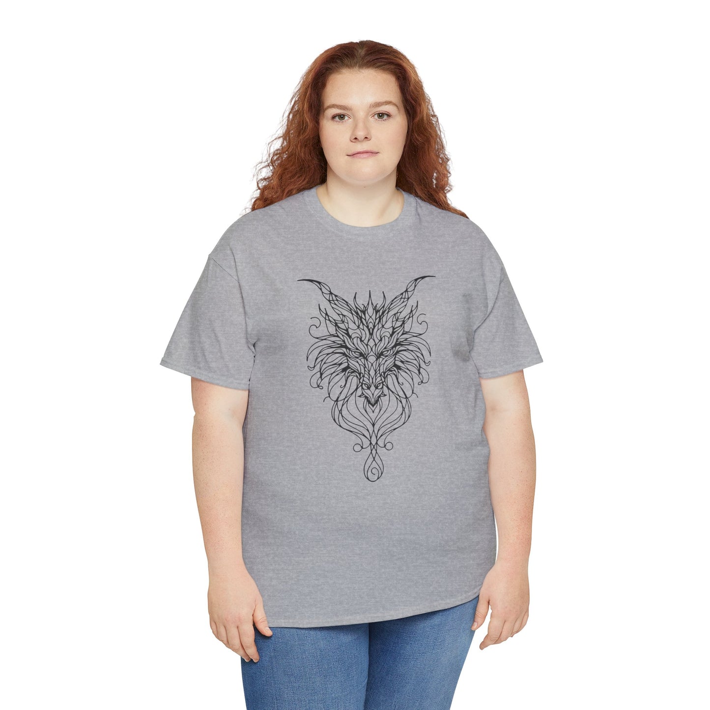 Mystical Dragon Line Art Tee – Elegant Fantasy Creature Design