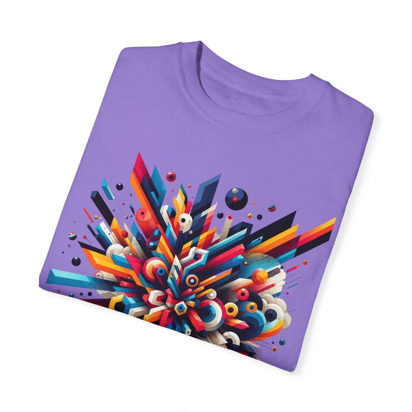Abstract Geometric Explosion T-Shirt & Hoodie - Vibrant 3D Graphic Art Apparel-min