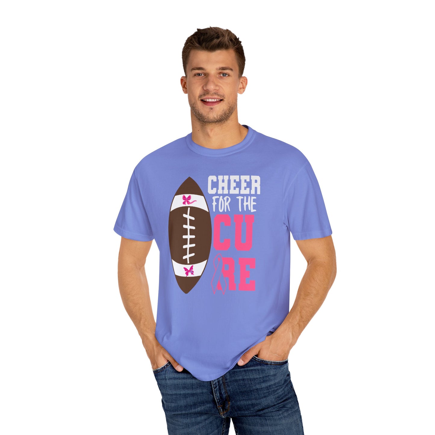 Cheer for the Cure - Breast Cancer Awareness Football T-Shirt