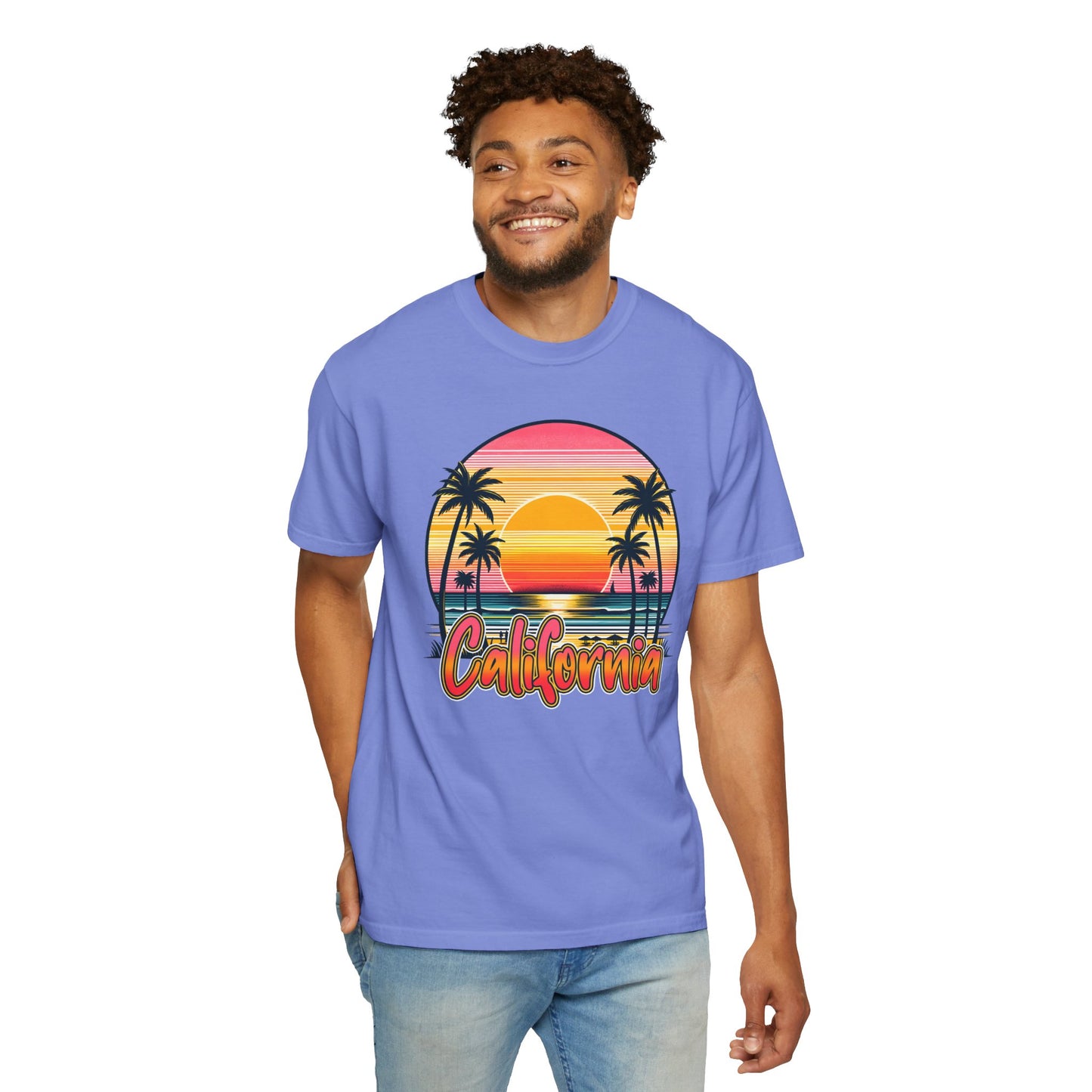 CCalifornia Sunset Palms - Vibrant Beach Vibes T-Shirt
