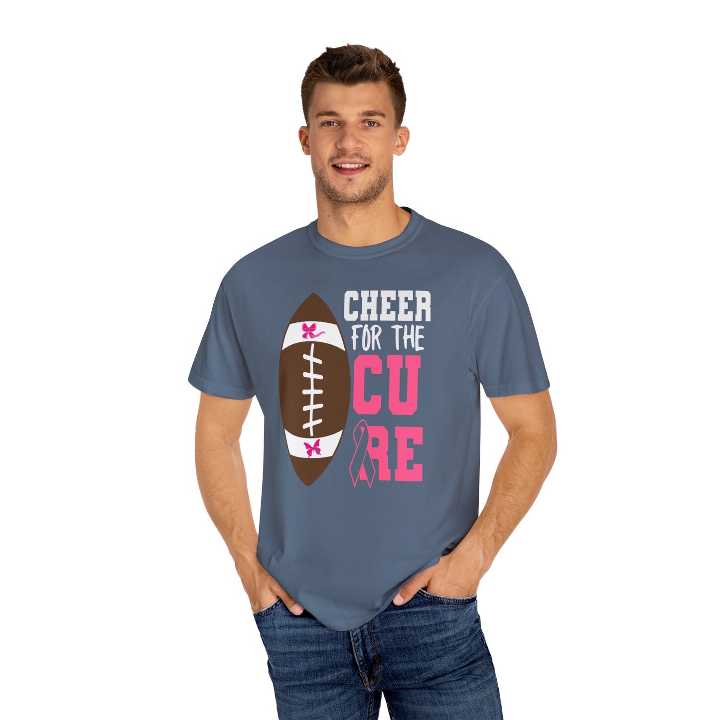 Cheer for the Cure - Breast Cancer Awareness Football T-Shirt