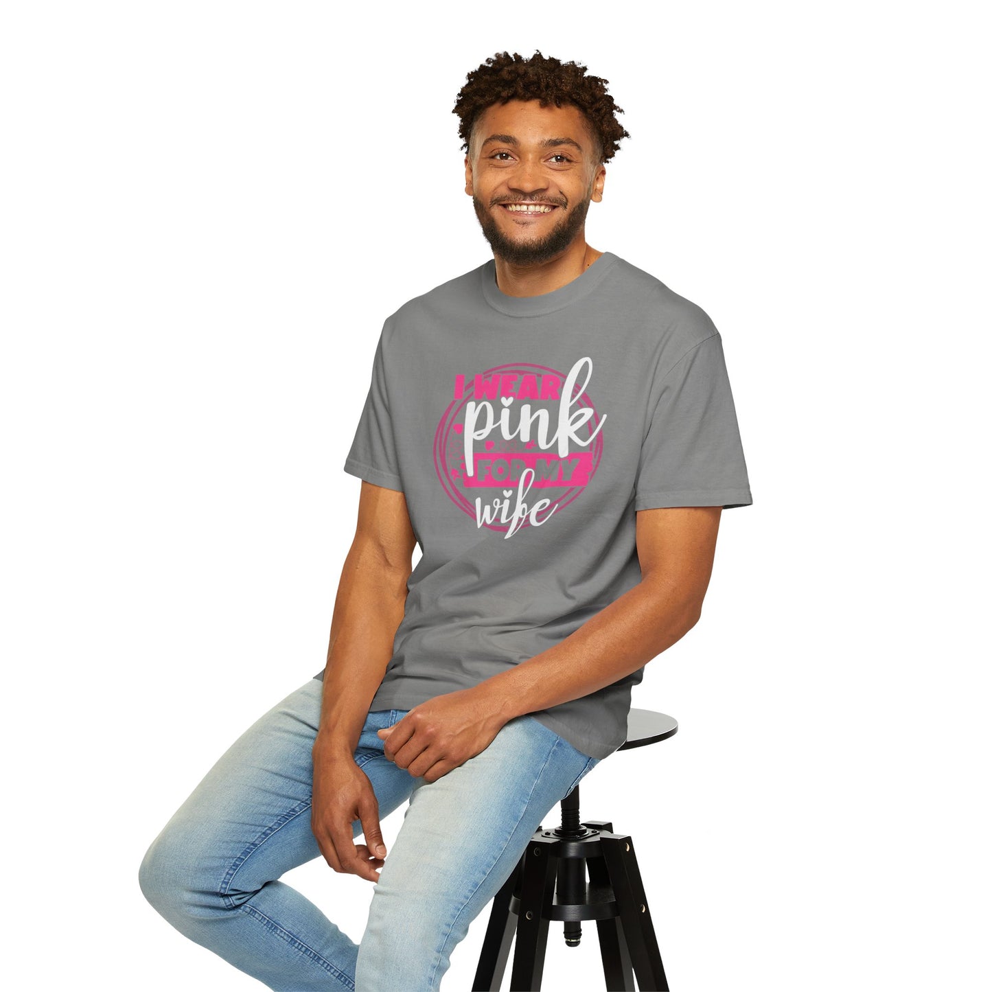 I Wear Pink For My Wife - Supportive Breast Cancer Awareness T-Shirt