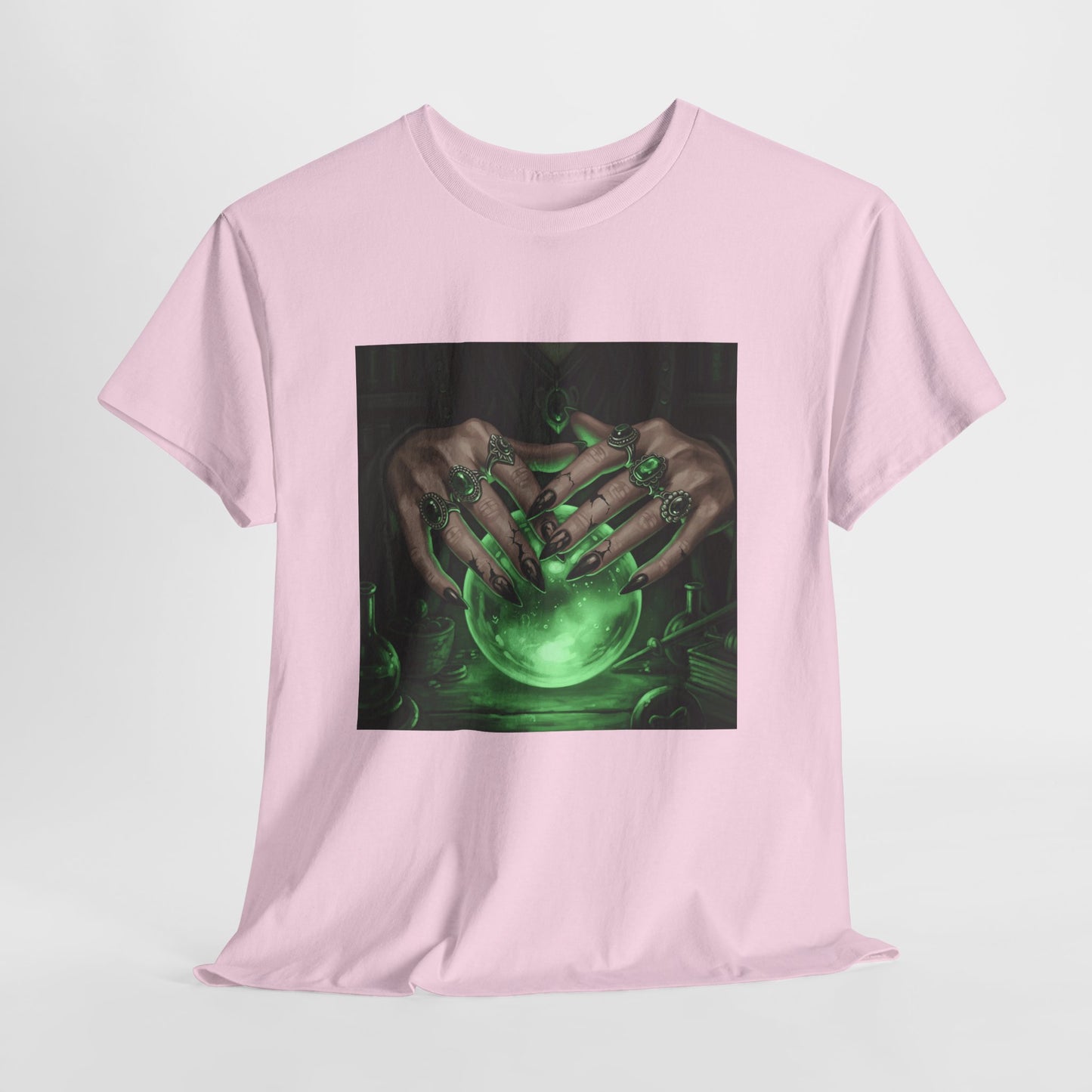 Sorceress's Grasp: Glowing Crystal Ball & Dark Witch Hands