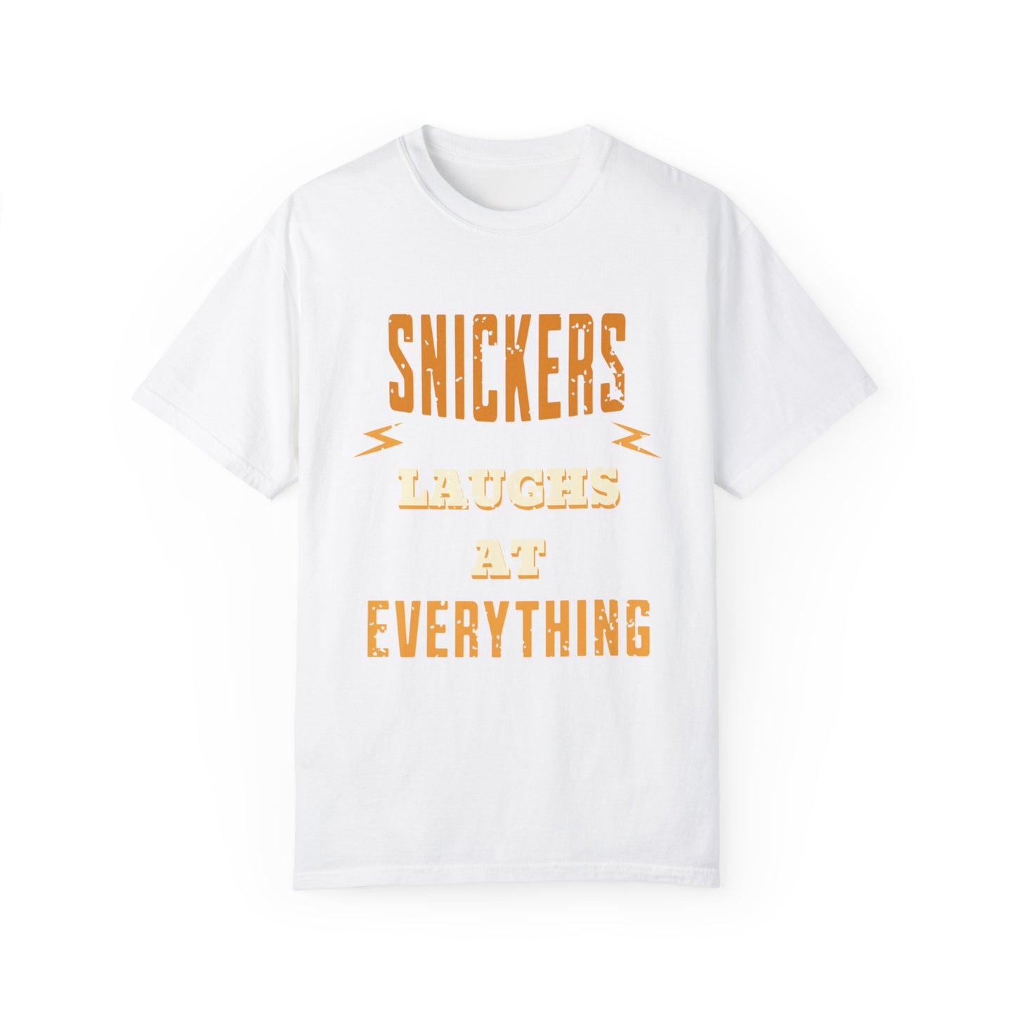 Cheerful 'Laughs at Everything' T-Shirt - coworker/friend Inspired Humorous Fun Shirt