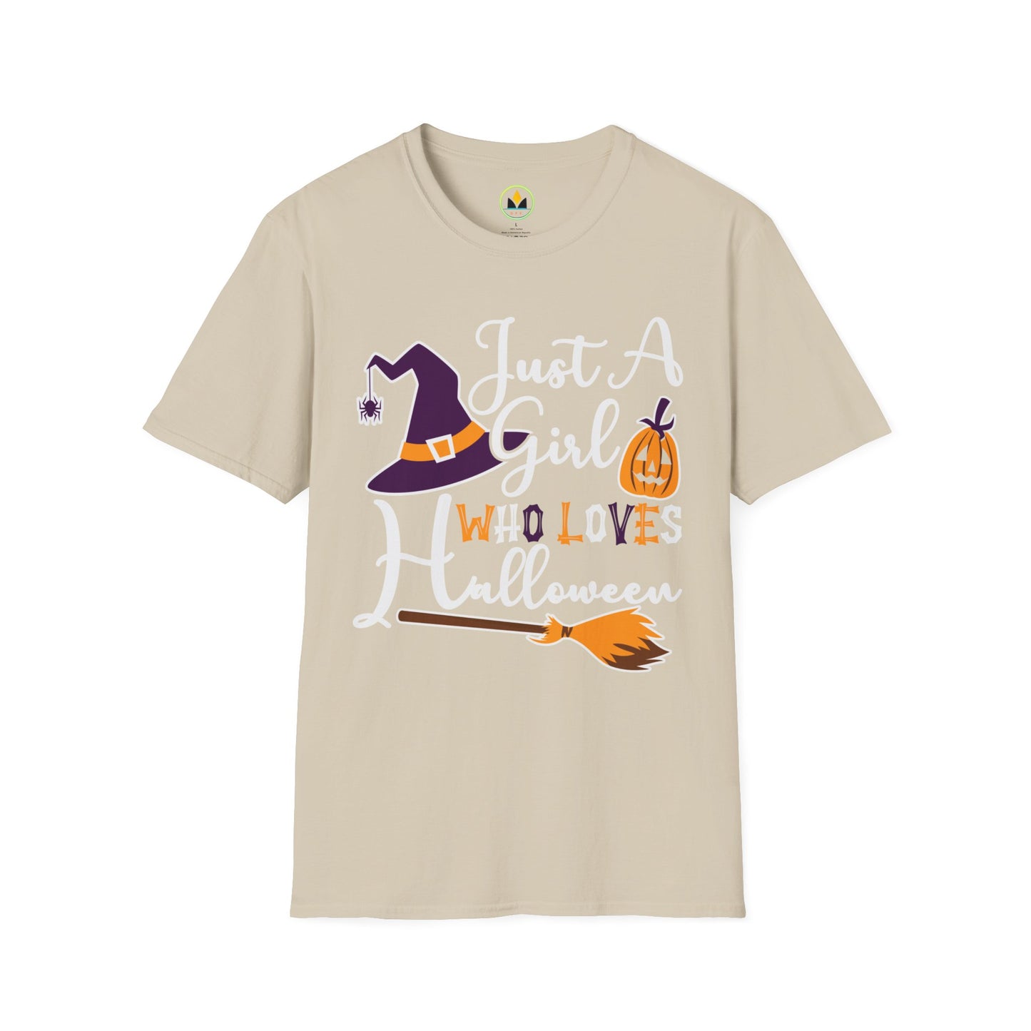 Just A Girl Who Loves Halloween - Witch & Pumpkin Unisex Softstyle T-Shirt