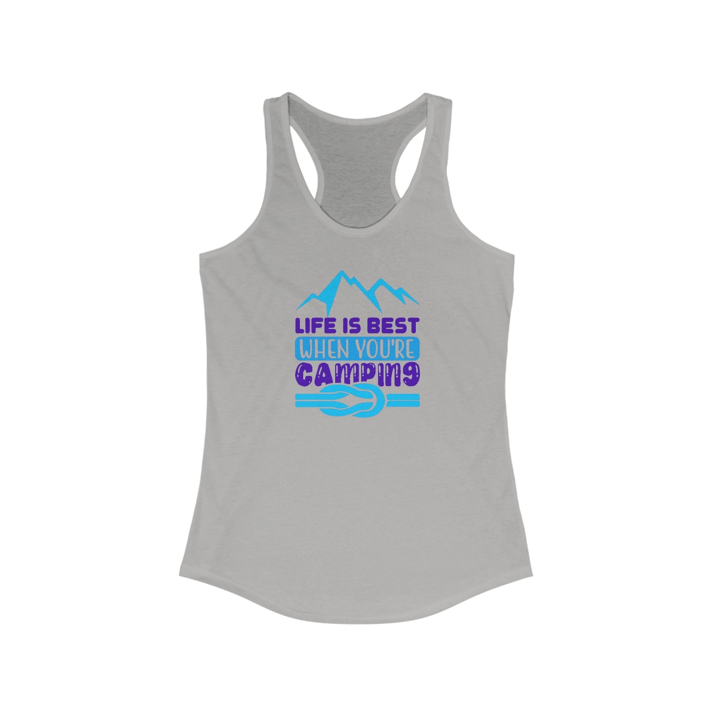 Outdoor Adventure Women’s Tank Top - ‘Life is Best When You’re Camping’ Mountain Design