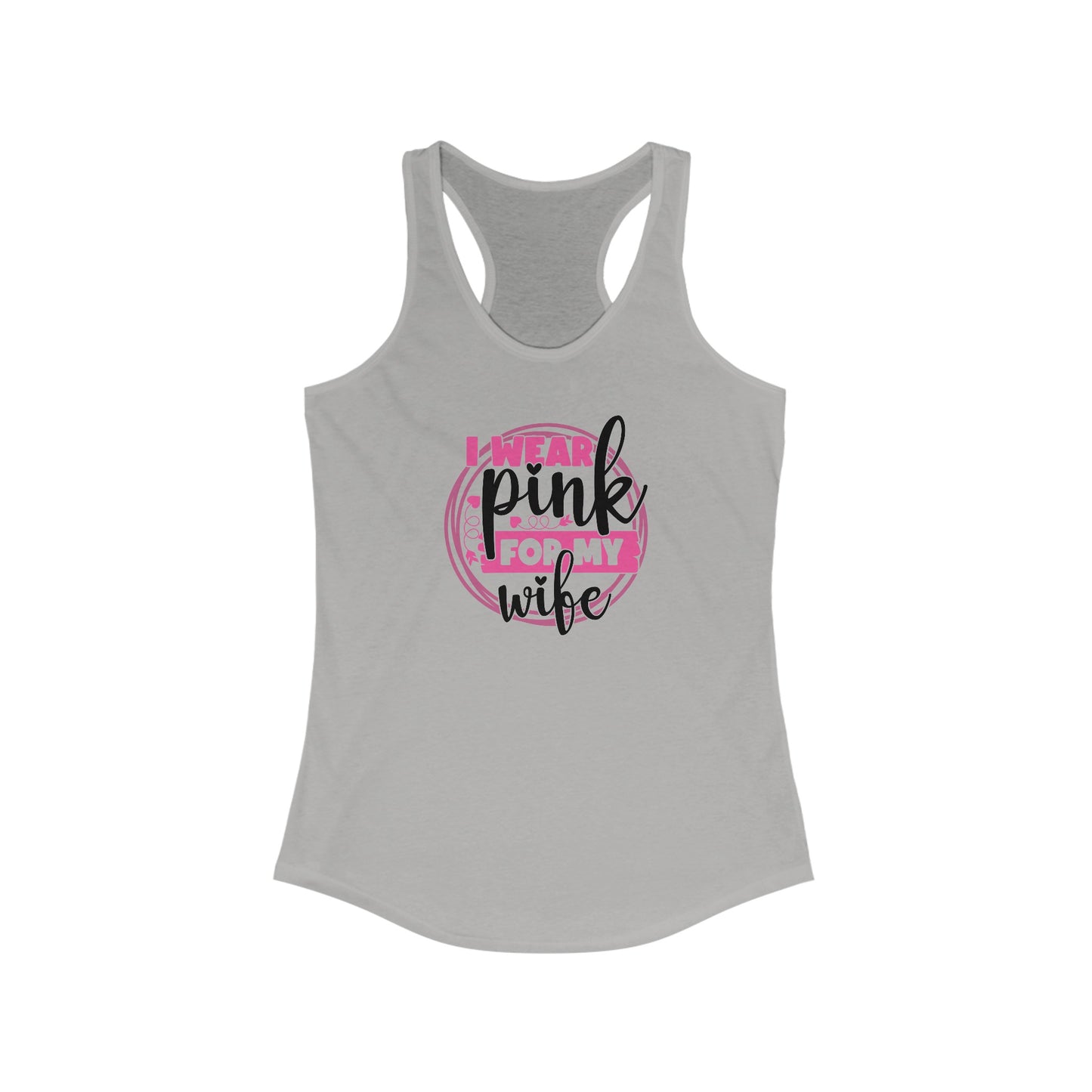 Supportive Wife Breast Cancer Awareness Tank Top - Pink Ribbon Emblem