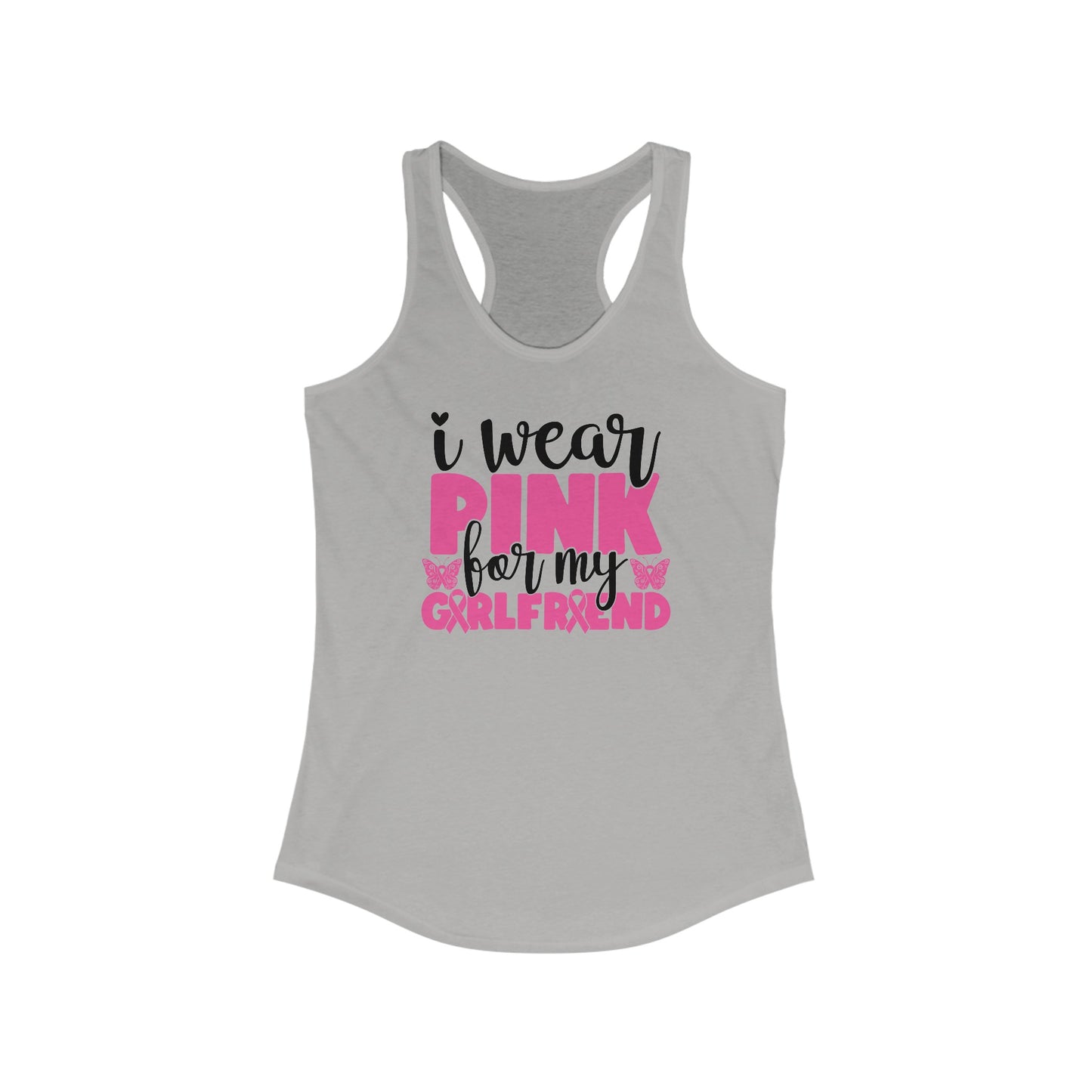 Supportive Girlfriend Cancer Awareness Pink Ribbon Tank Top - Empowerment & Love