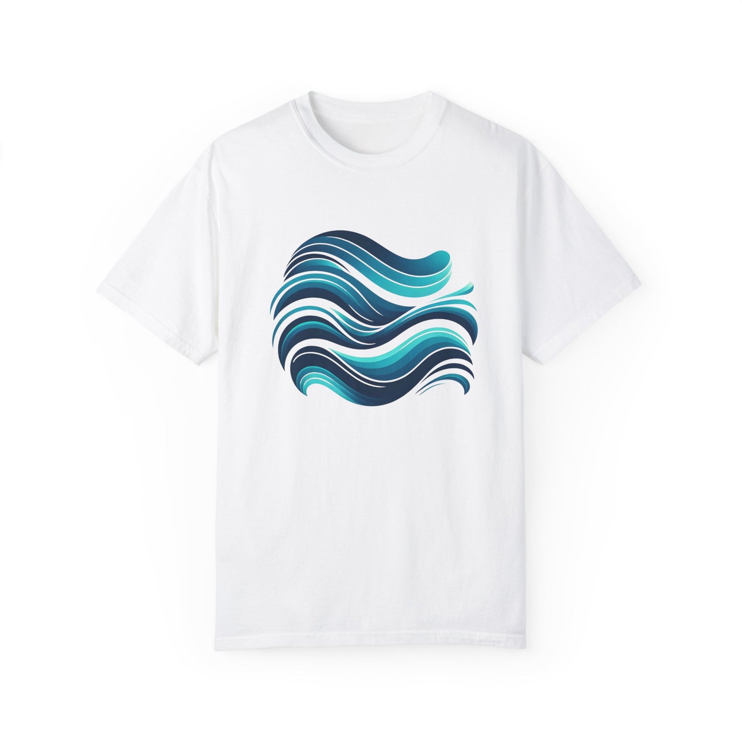 Abstract Ocean Wave T-Shirt Modern Aqua Design Artistic Sea Wave