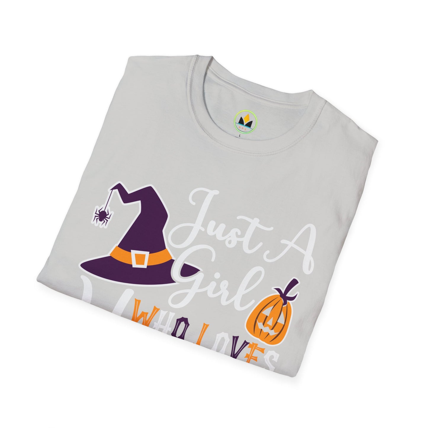 Just A Girl Who Loves Halloween - Witch & Pumpkin Unisex Softstyle T-Shirt