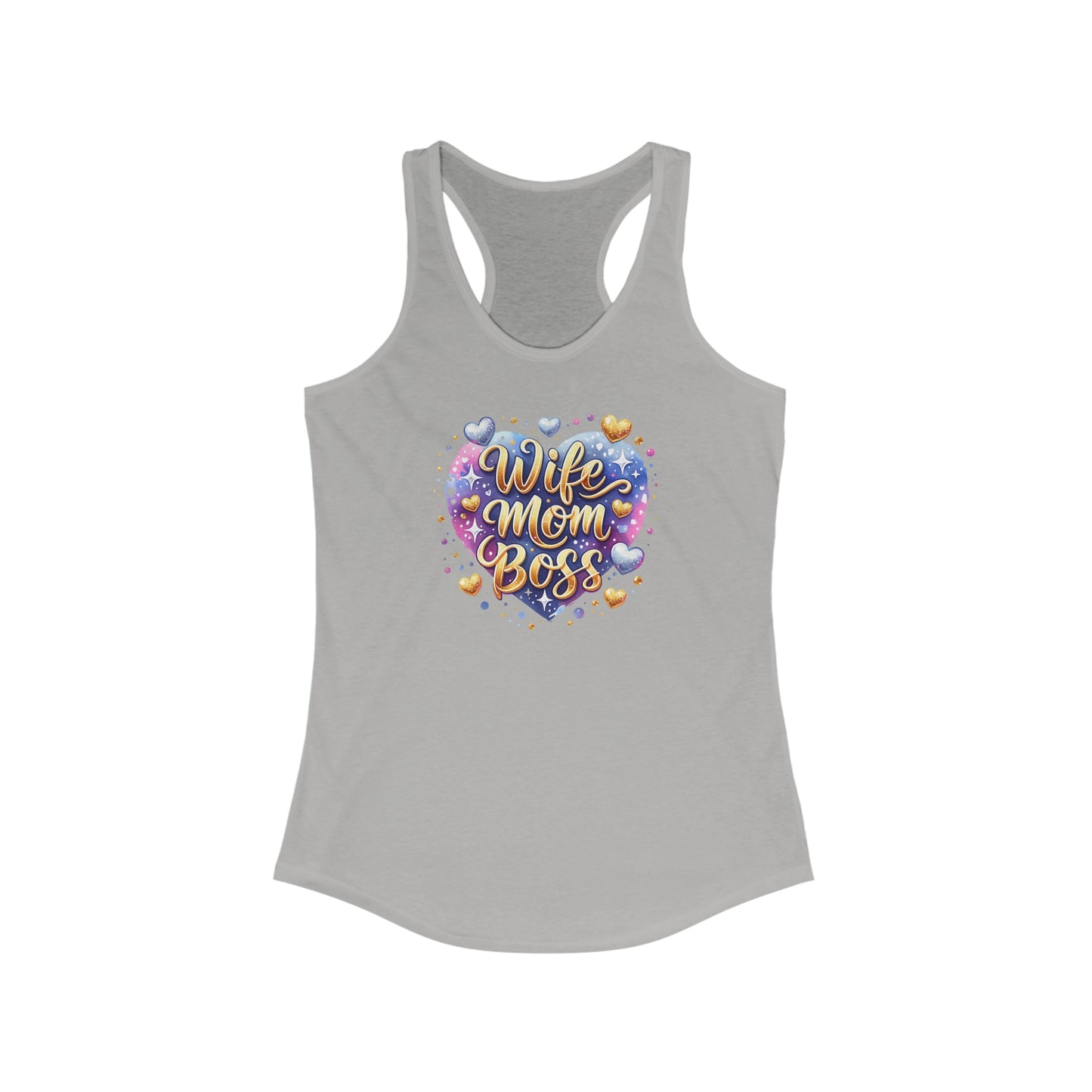 Empowering ‘Wife Mom Boss’ Heart Design Women’s Tank Top