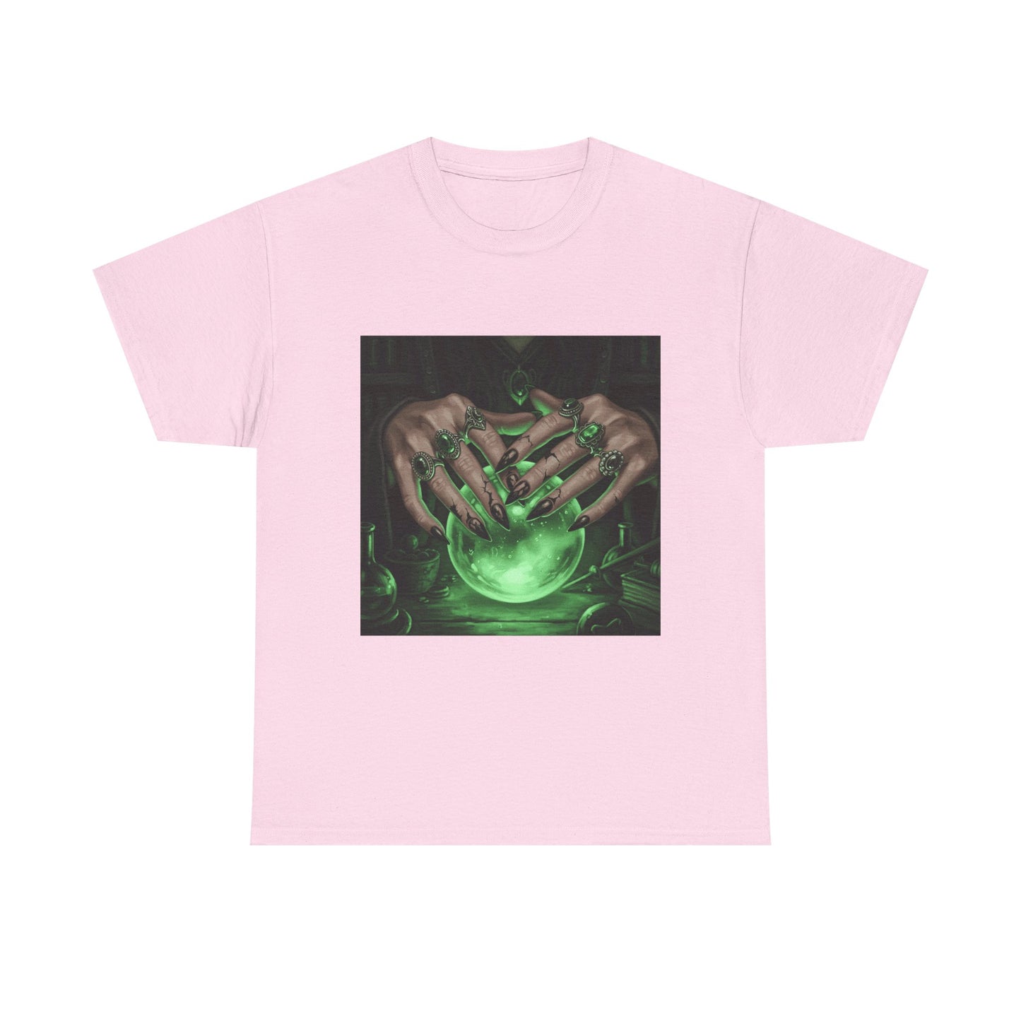 Sorceress's Grasp: Glowing Crystal Ball & Dark Witch Hands