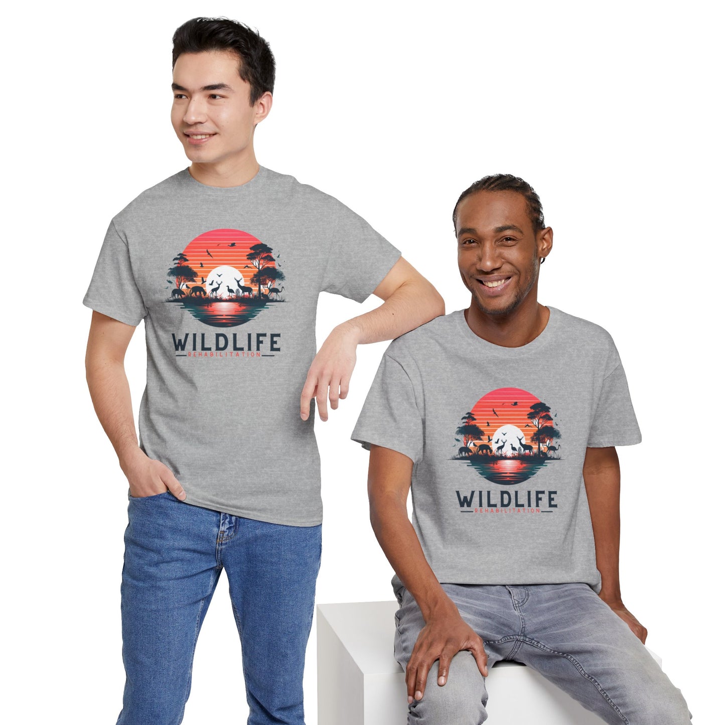 Wildlife Rehabilitation Sunset Silhouette Tee – Embrace Nature’s Serenity