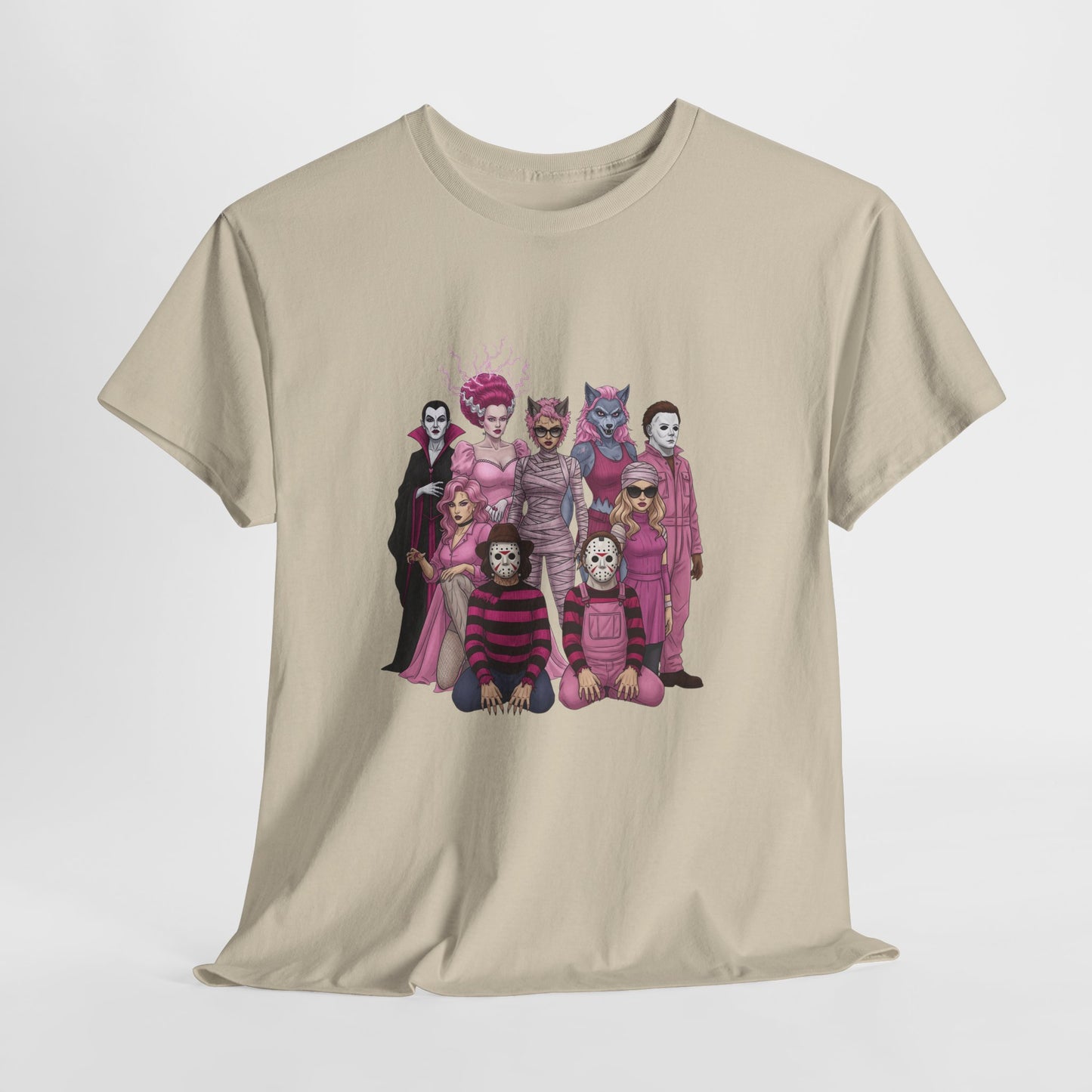Horror Queens Fighting for a Cause Unisex Tee - Breast Cancer Awareness Month