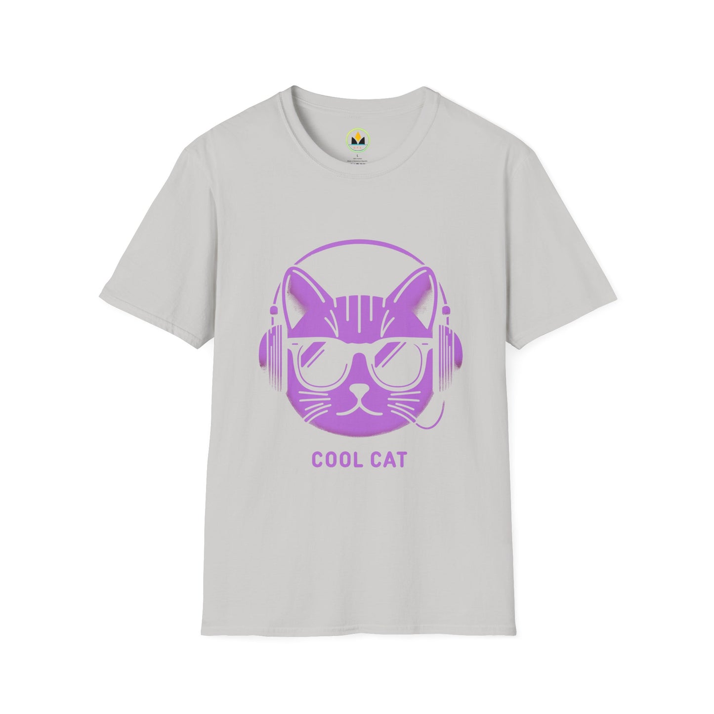 Cool Cat - Halloween Cat with Headphones Unisex Softstyle T-Shirt